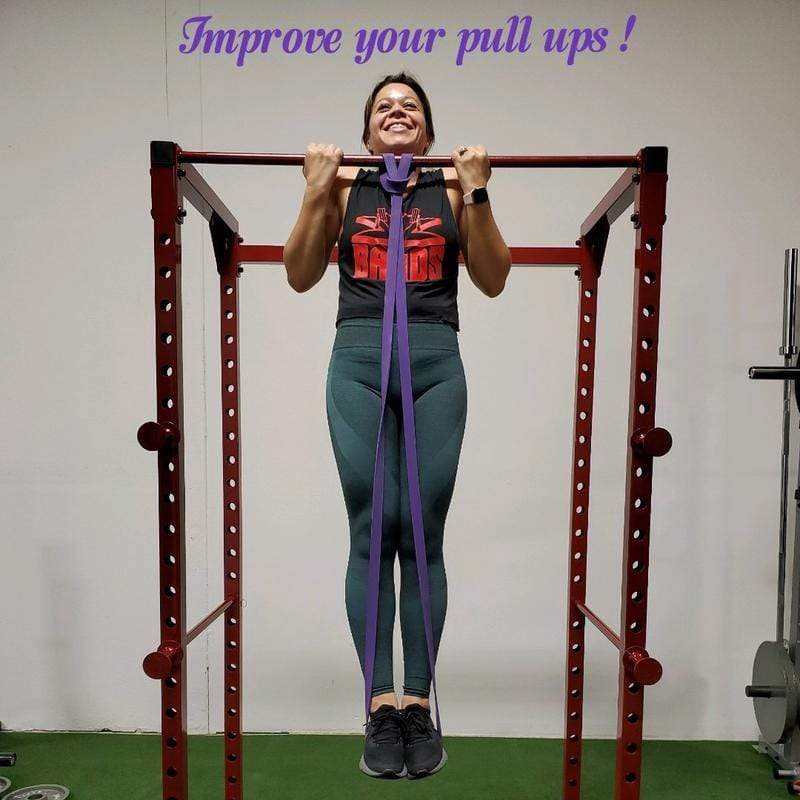 The X Bands - 1 1/8" Wide Purple 70lb Resistance Loop Workout Band - Great for pull-ups and full body workouts. - Image 2