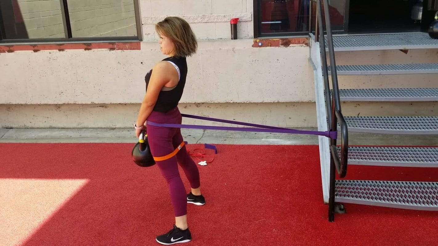 The X Bands - 1 1/8" Wide Purple 70lb Resistance Loop Workout Band - Great for pull-ups and full body workouts. - Image 4