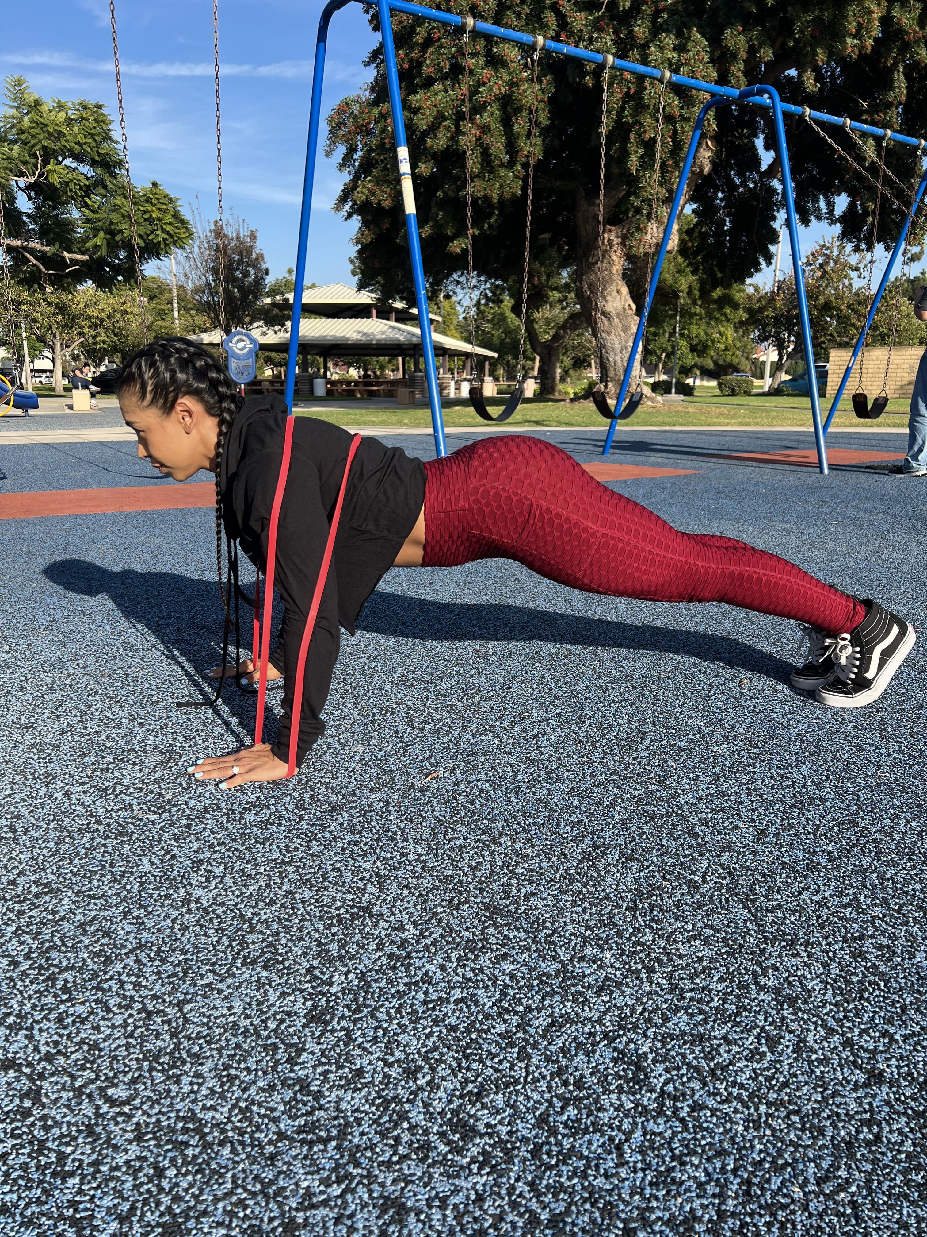 The X Bands - 1/2" Wide Red 30lb Resistance Loop Workout Band - Good for stretching or upper body exercises. - Image 3
