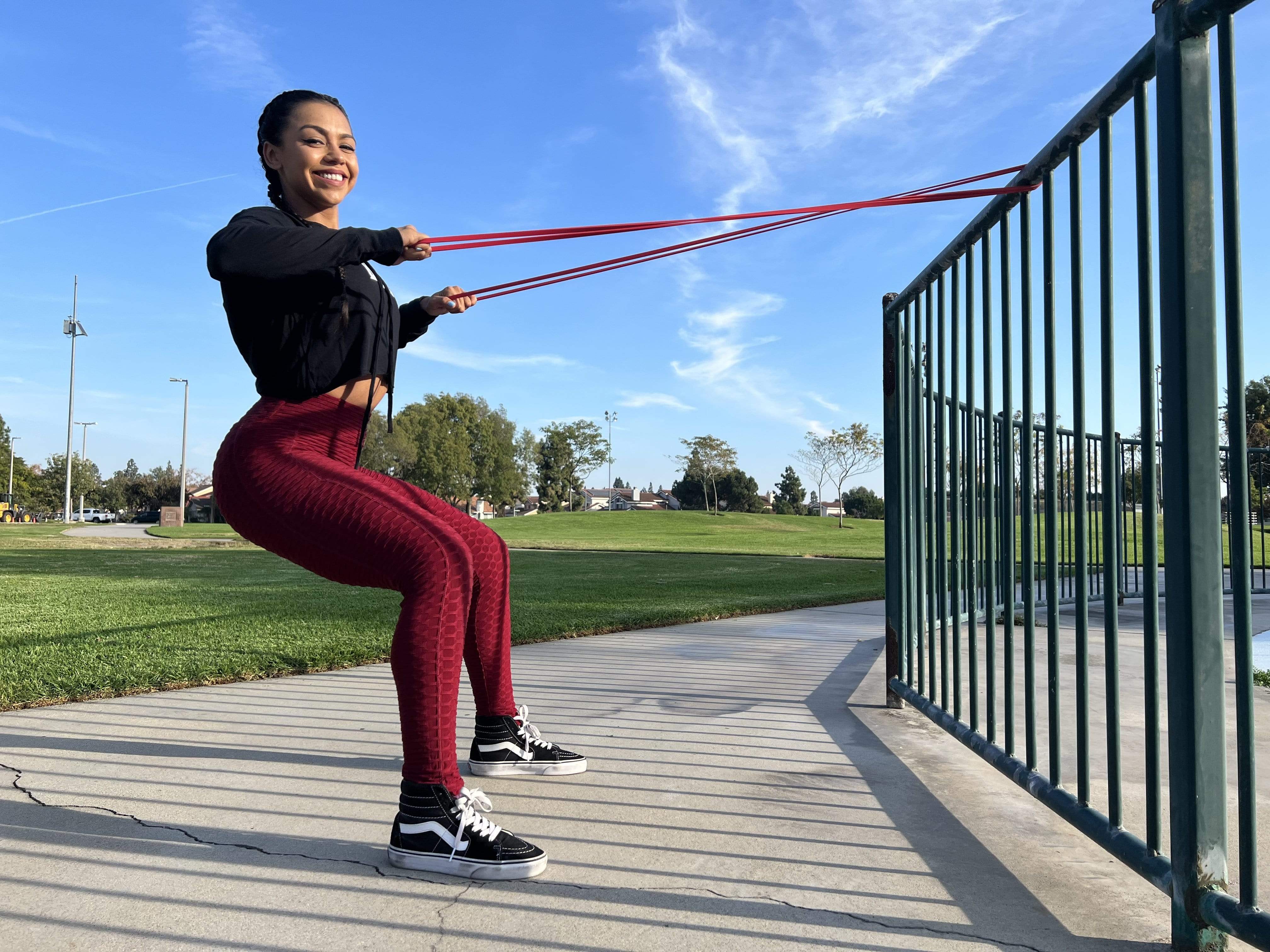 The X Bands - 1/2" Wide Red 30lb Resistance Loop Workout Band - Good for stretching or upper body exercises. - Image 7