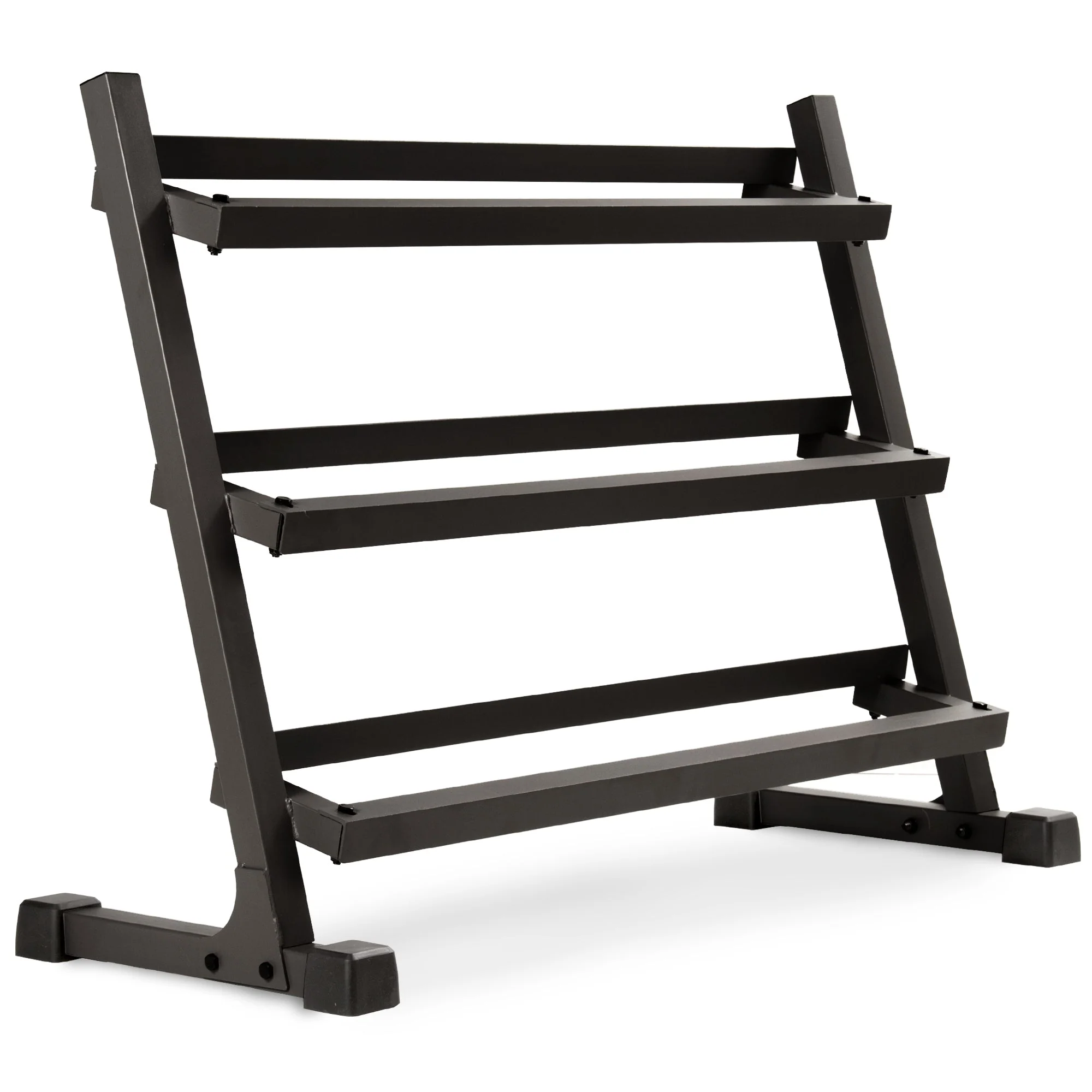 XMARK - 10-Pairs, 5 to 50 lbs. Hex Dumbbells Includes 3-Tier Storage Rack - Image 3