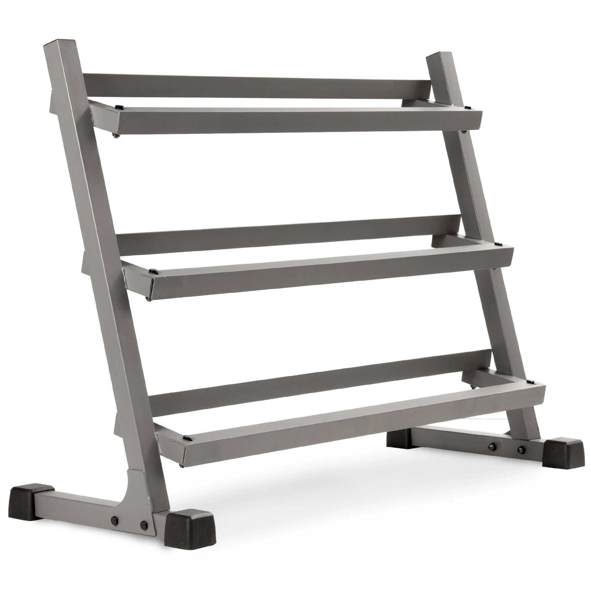 XMARK - 10-Pairs, 5 to 50 lbs. Hex Dumbbells Includes 3-Tier Storage Rack - Image 4