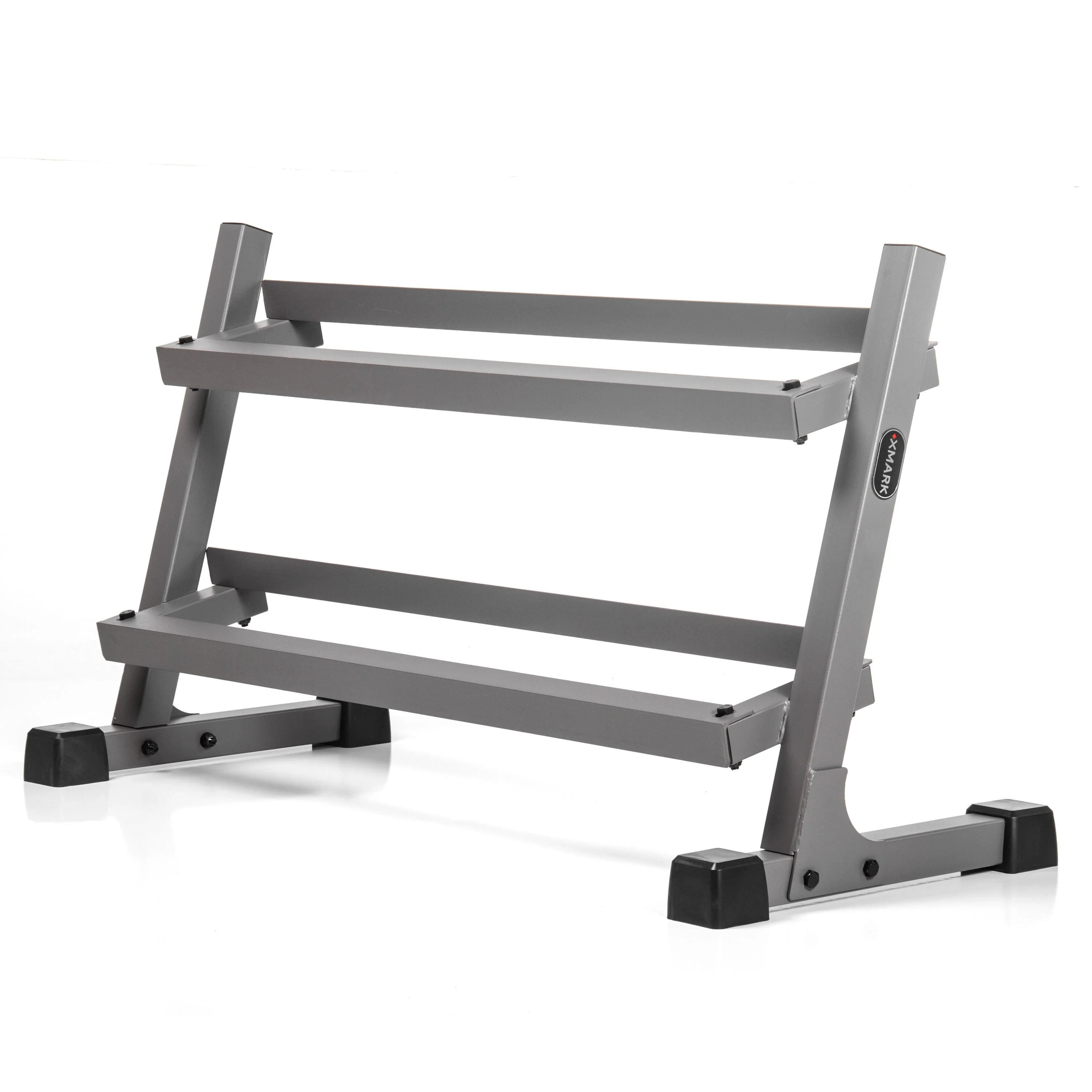 XMARK - 10 to 50 lbs. Rubber Hex Dumbbell Pairs Includes 2-Tier Storage Rack - Image 3