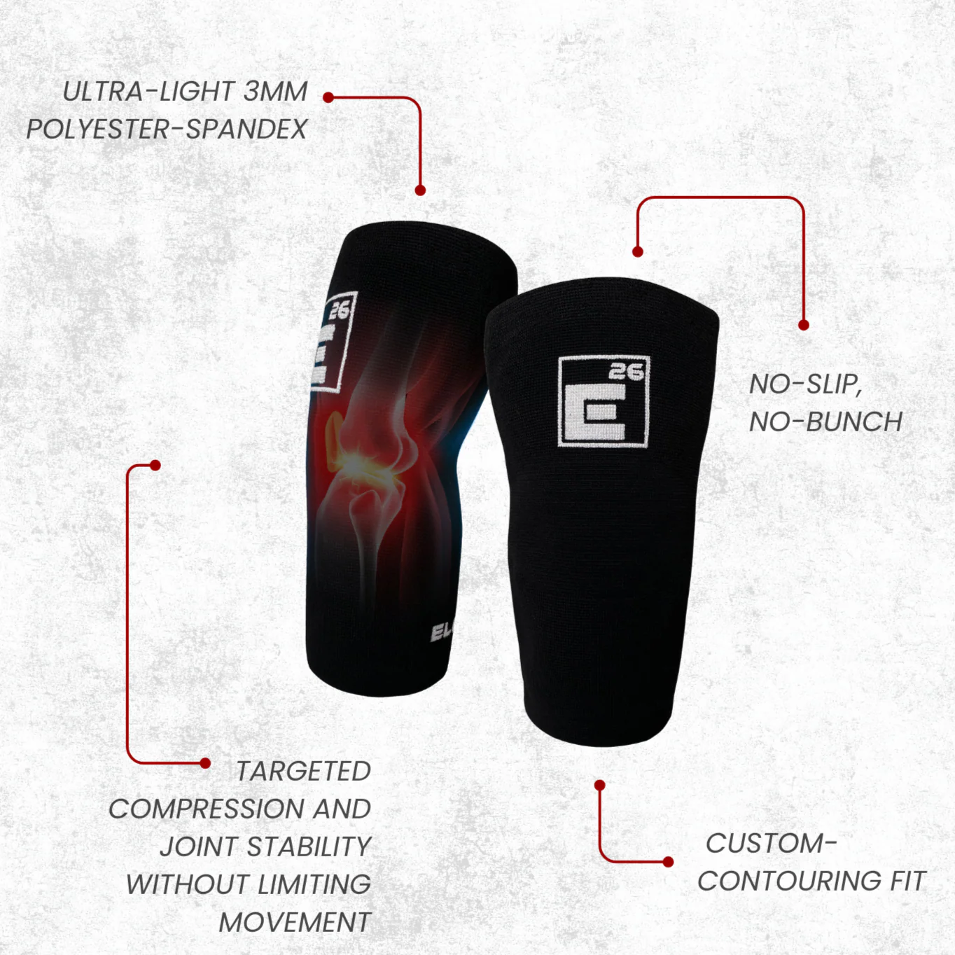 Element 26 - 3mm Agility Knee Sleeves - Image 3