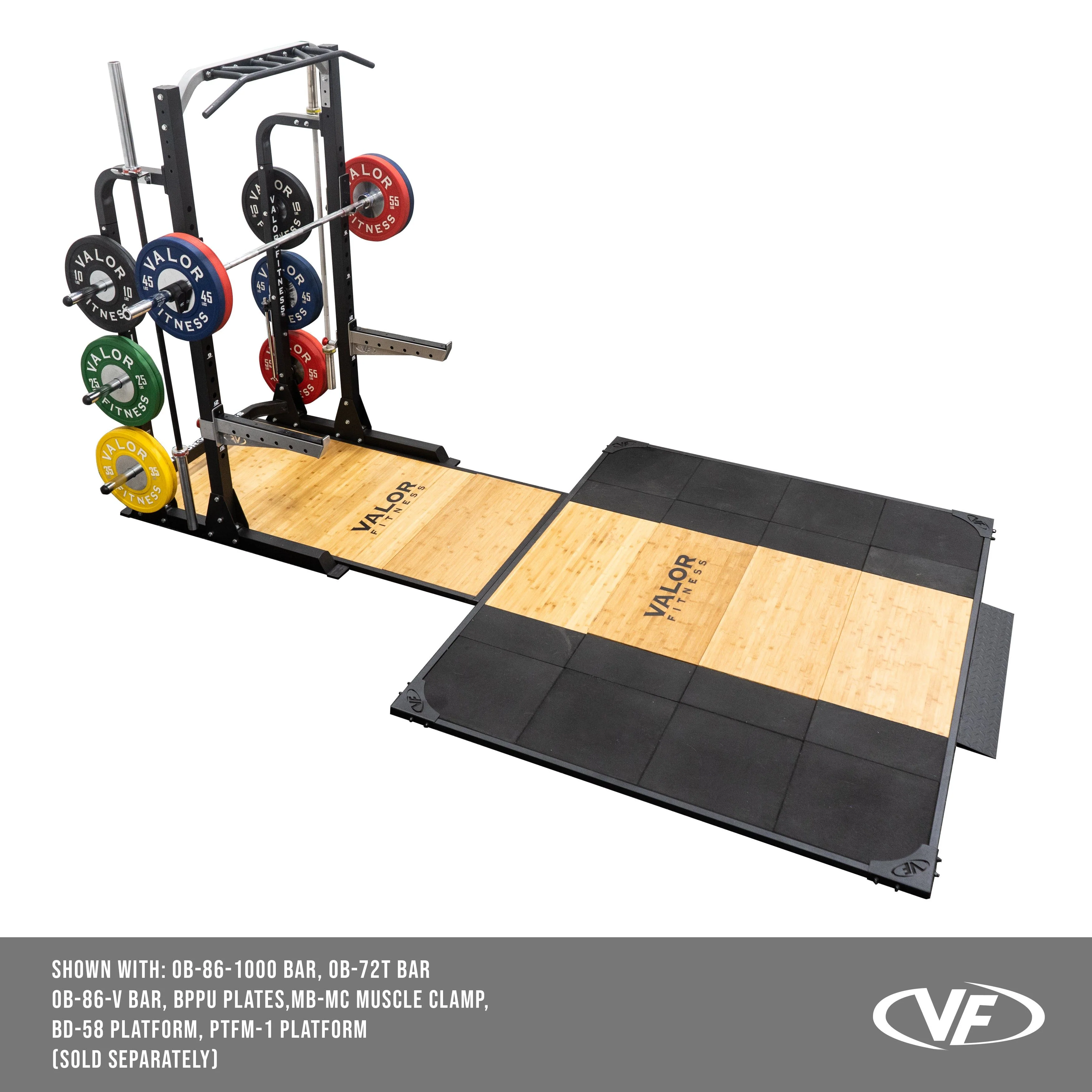Valor Fitness - 3x3 Half Rack w/ Multi Grip Pullup Bar and Plate Storage - Image 4