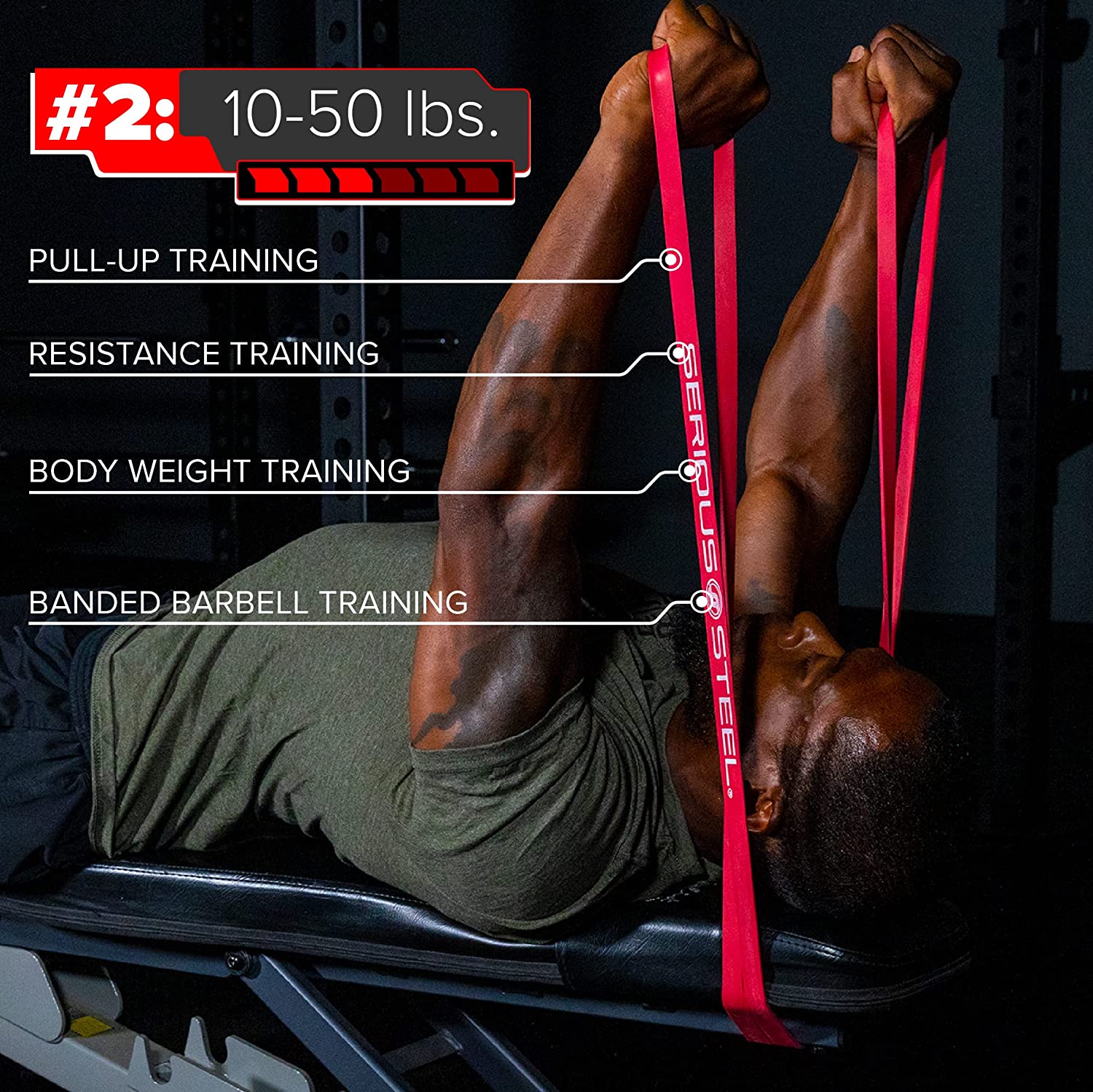 Serious Steel Fitness - 41" Heavy Resistance Band (60-150 Lbs) - Image 14