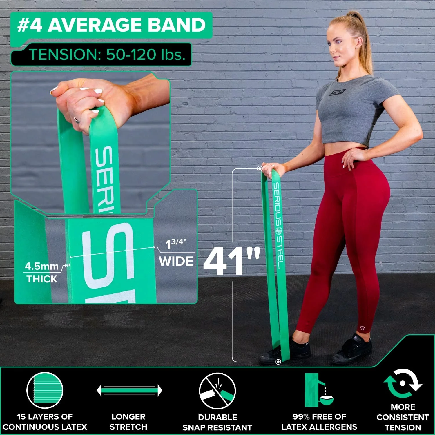 Serious Steel Fitness - 41" Micro Mini Resistance Band (2-15 lbs) - Image 19