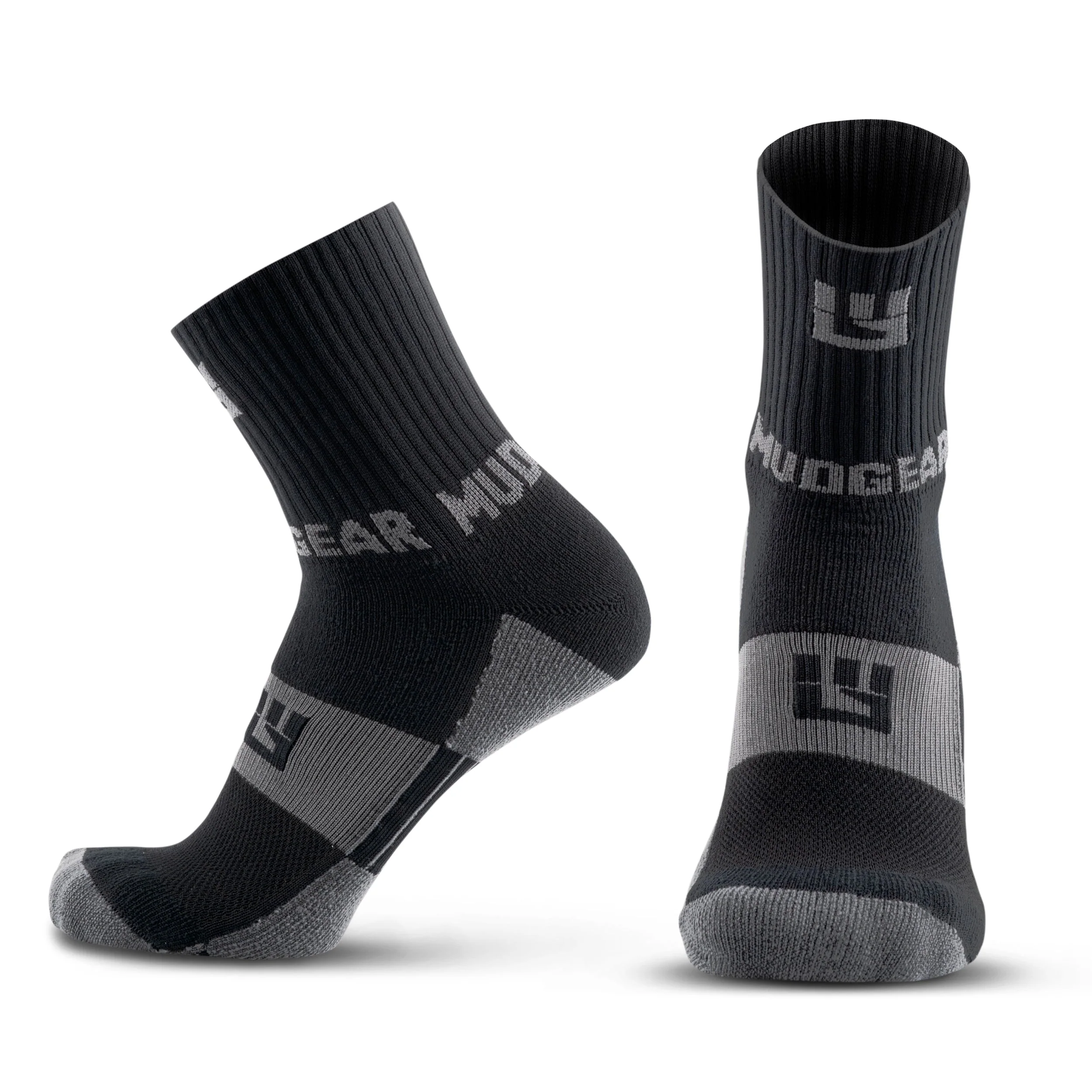 Mudgear - 5" Crew Height Trail Running Sock (Black/Gray) - Image 9