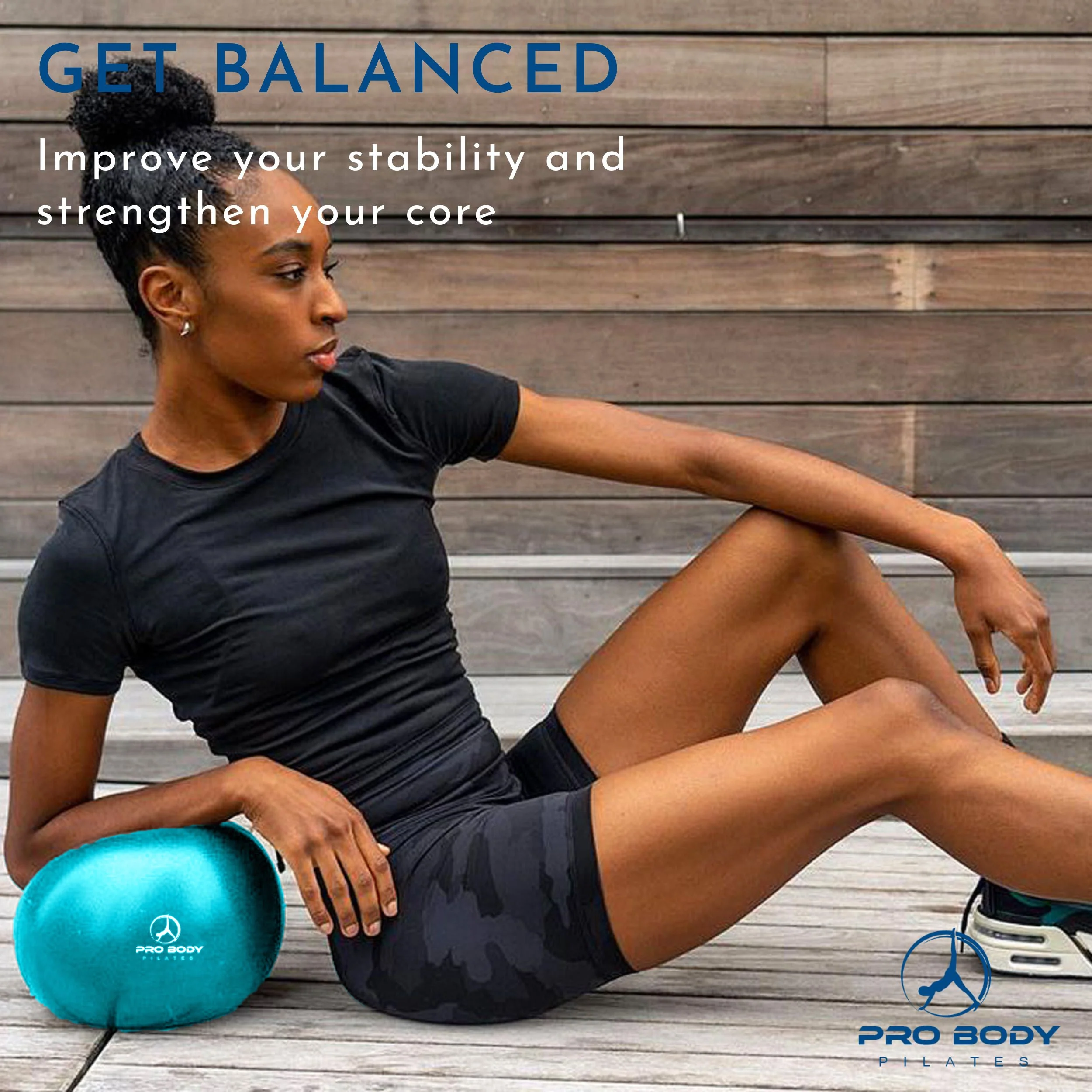 ProBody Pilates - 9 Inch Small Exercise Ball for Stability, Barre, Pilates, Yoga, and Balance (Electric Blues) - Image 2