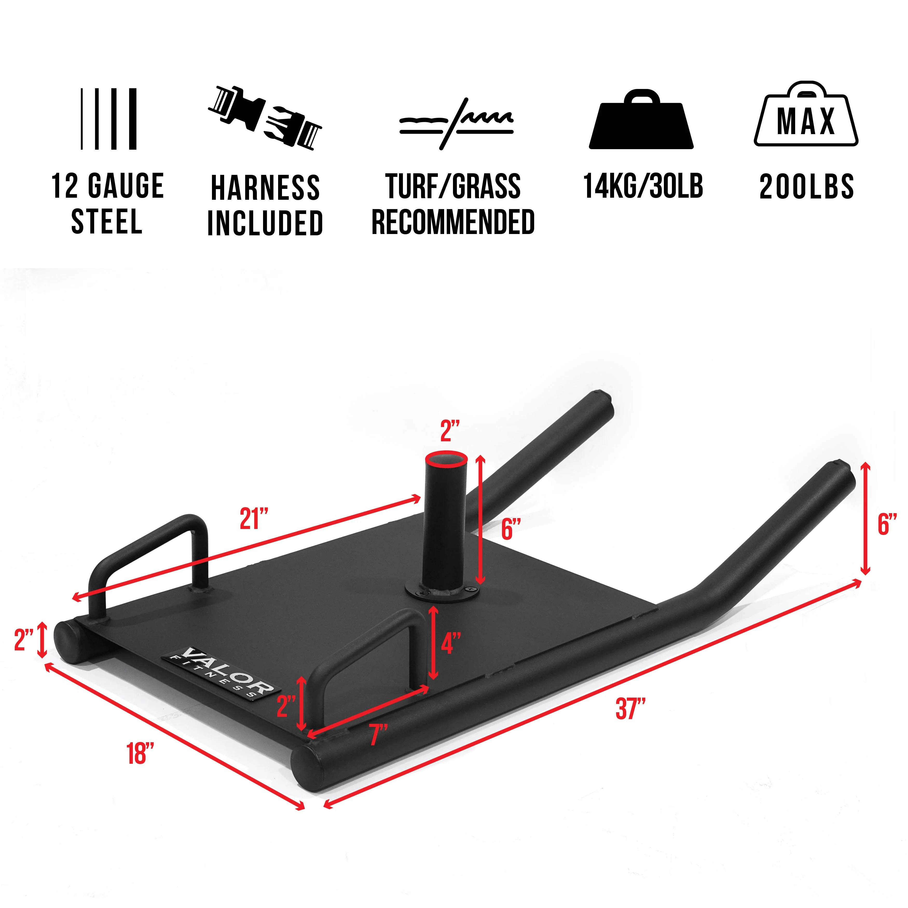 Valor Fitness - Agility Sled Push Pull Drag w/ Shoulder Harness - Image 3