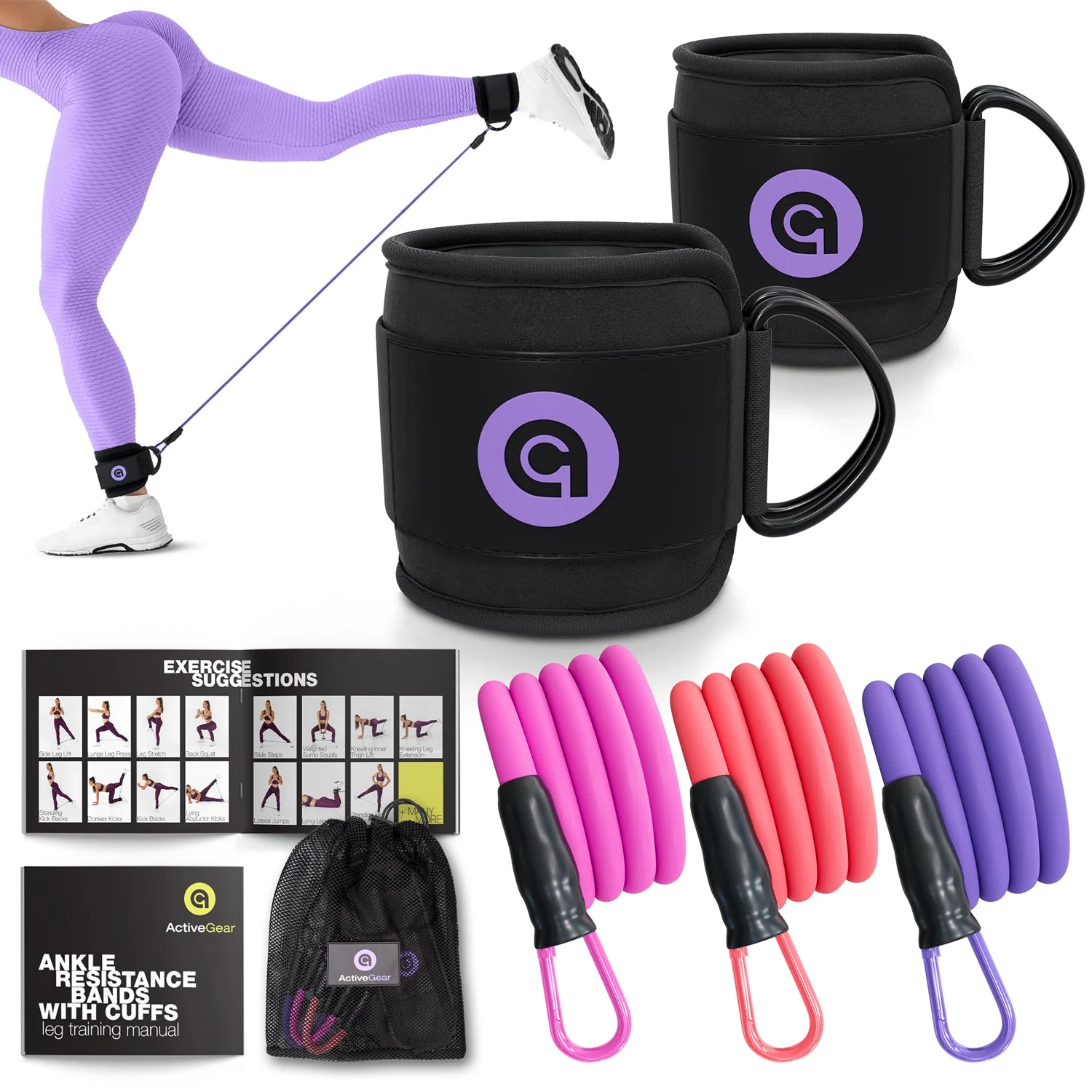 ActiveGear - Ankle Resistance Bands with Cuffs - Image 11