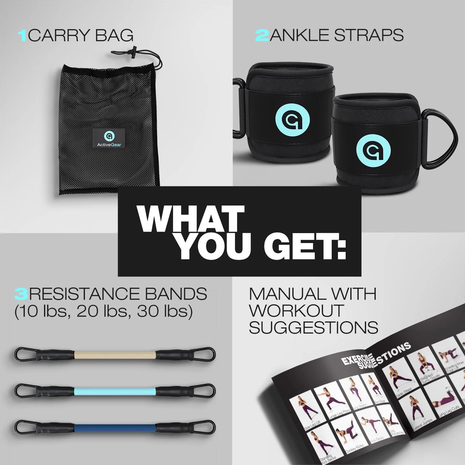 ActiveGear - Ankle Resistance Bands with Cuffs - Image 3