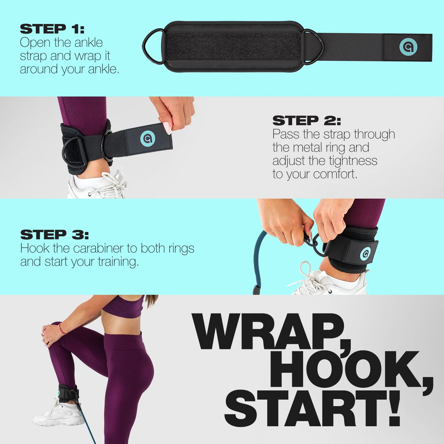 ActiveGear - Ankle Resistance Bands with Cuffs - Image 5
