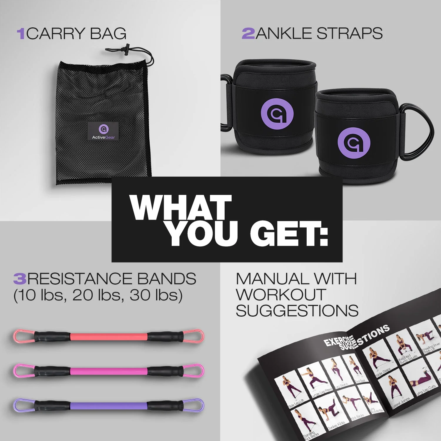 ActiveGear - Ankle Resistance Bands with Cuffs - Image 9