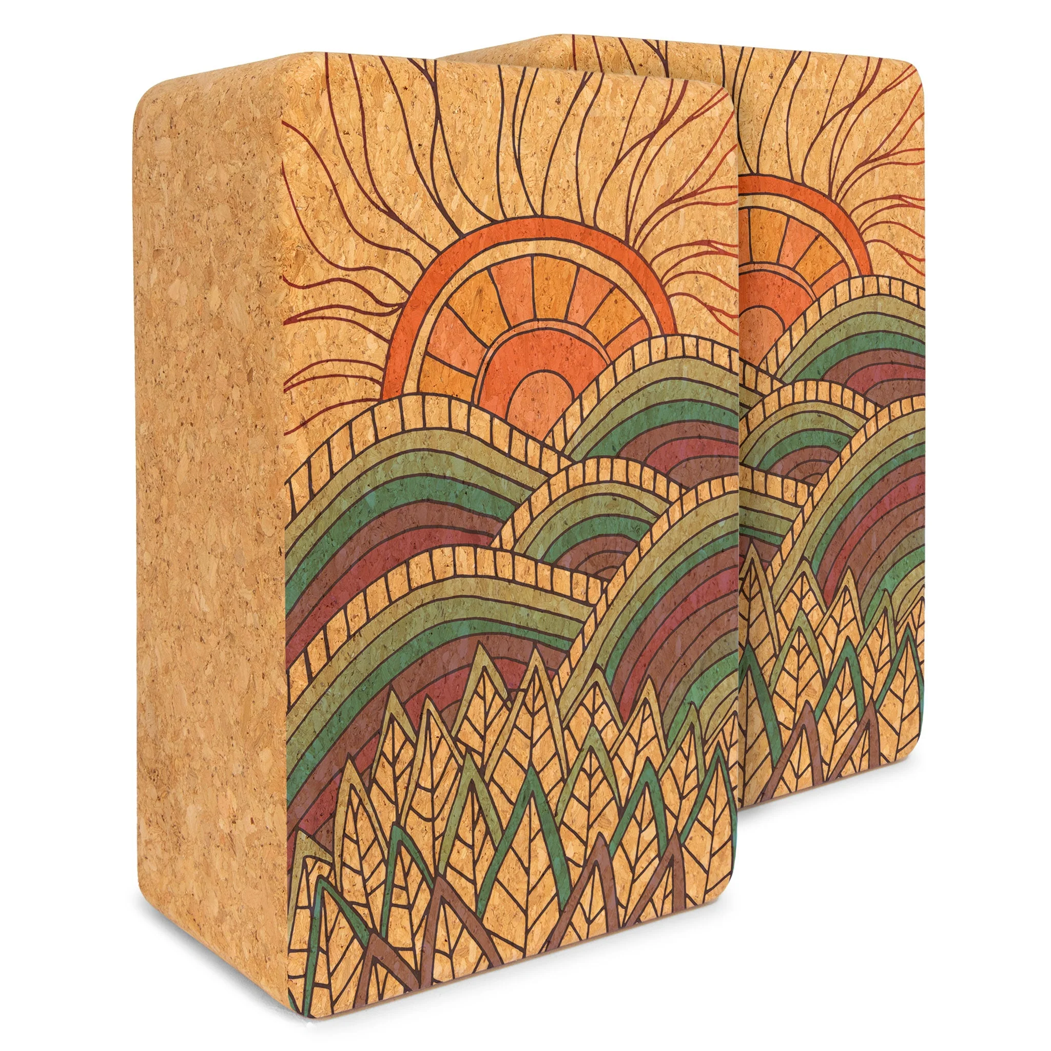 Yoloha Yoga - Artist Cork Yoga Block Set