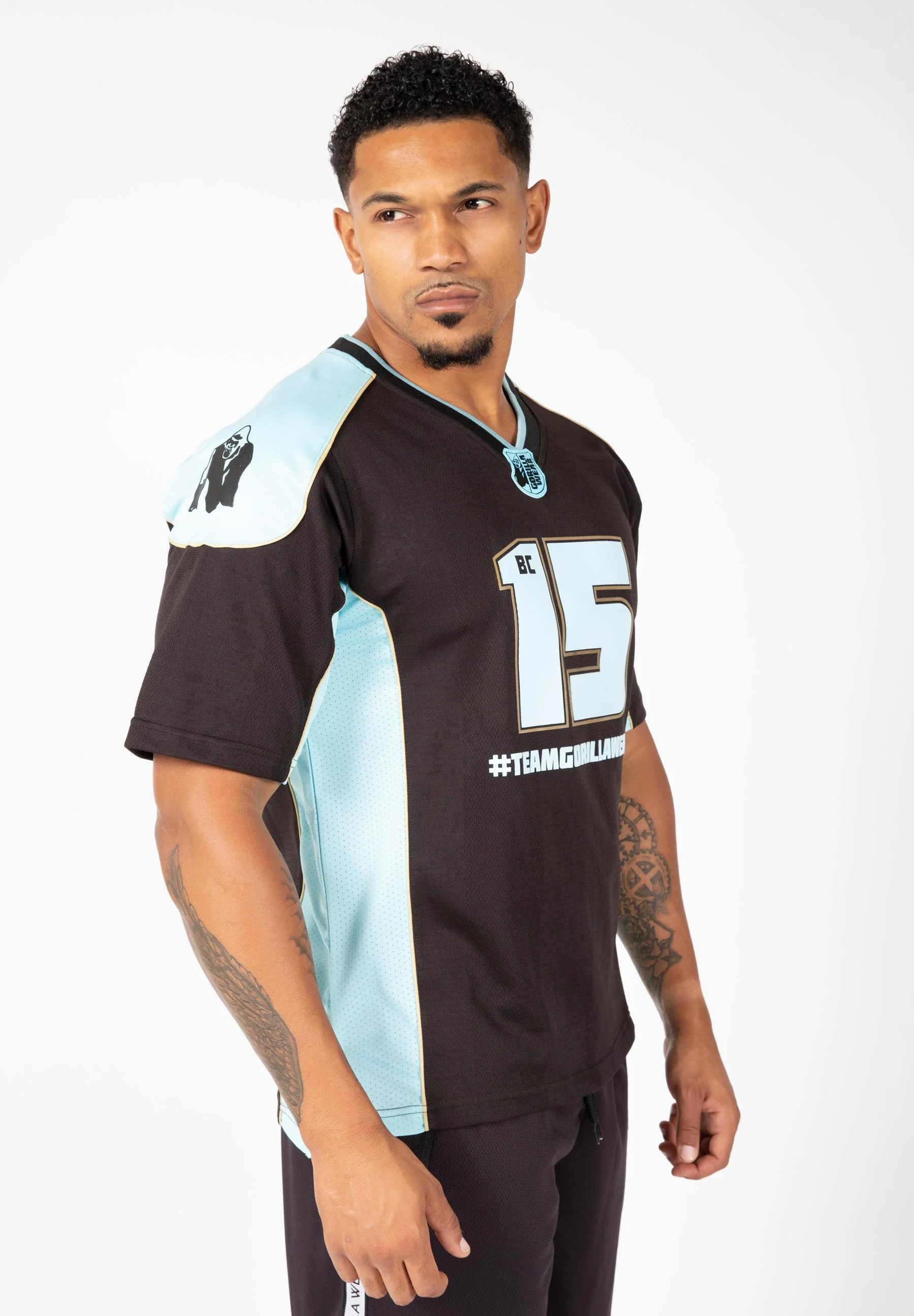 Gorilla Wear - Athlete Shirt 2.0 Brandon Curry - Black / Light Blue