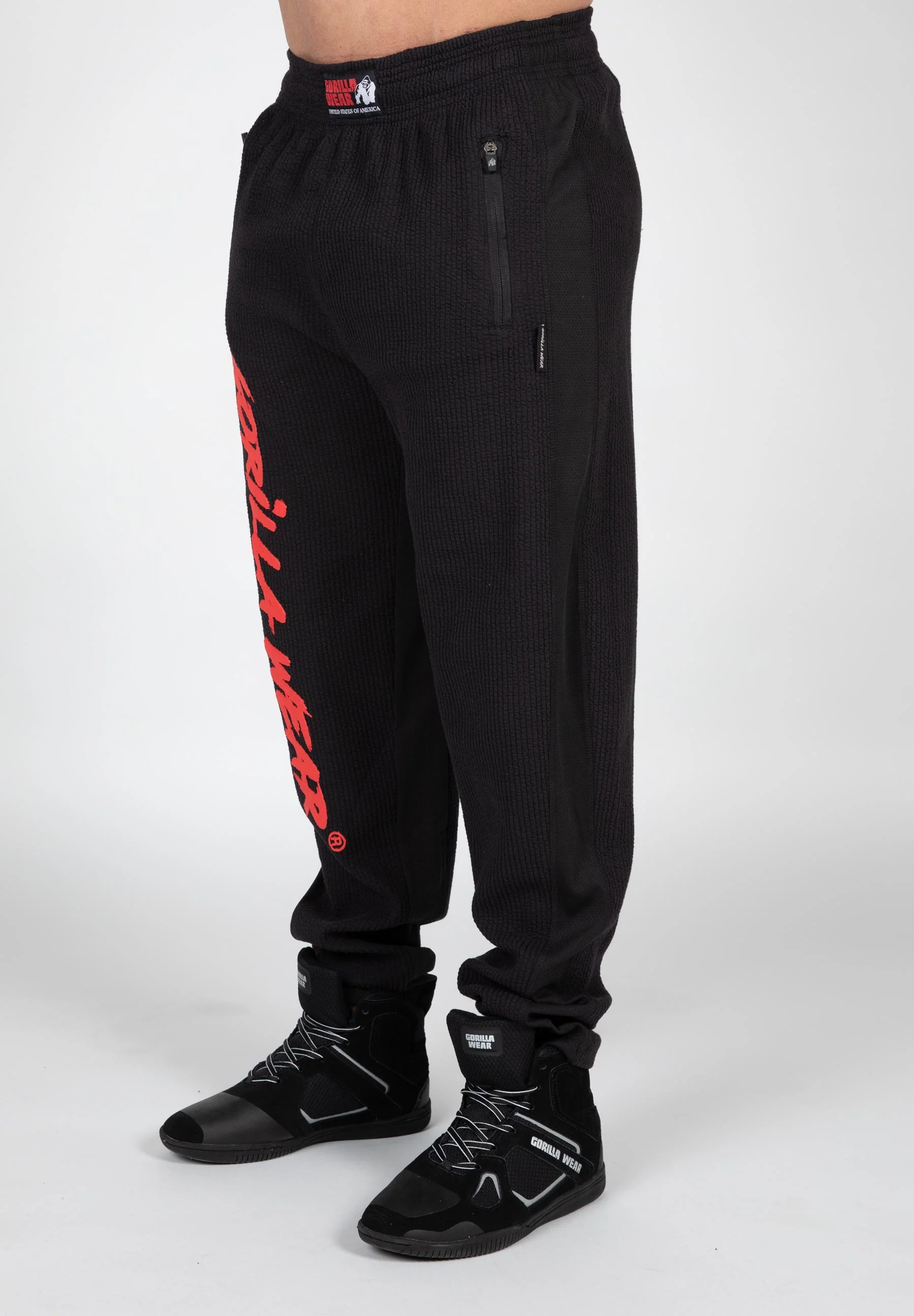 Gorilla Wear - Augustine Old School Pants - Black/Red - Image 2