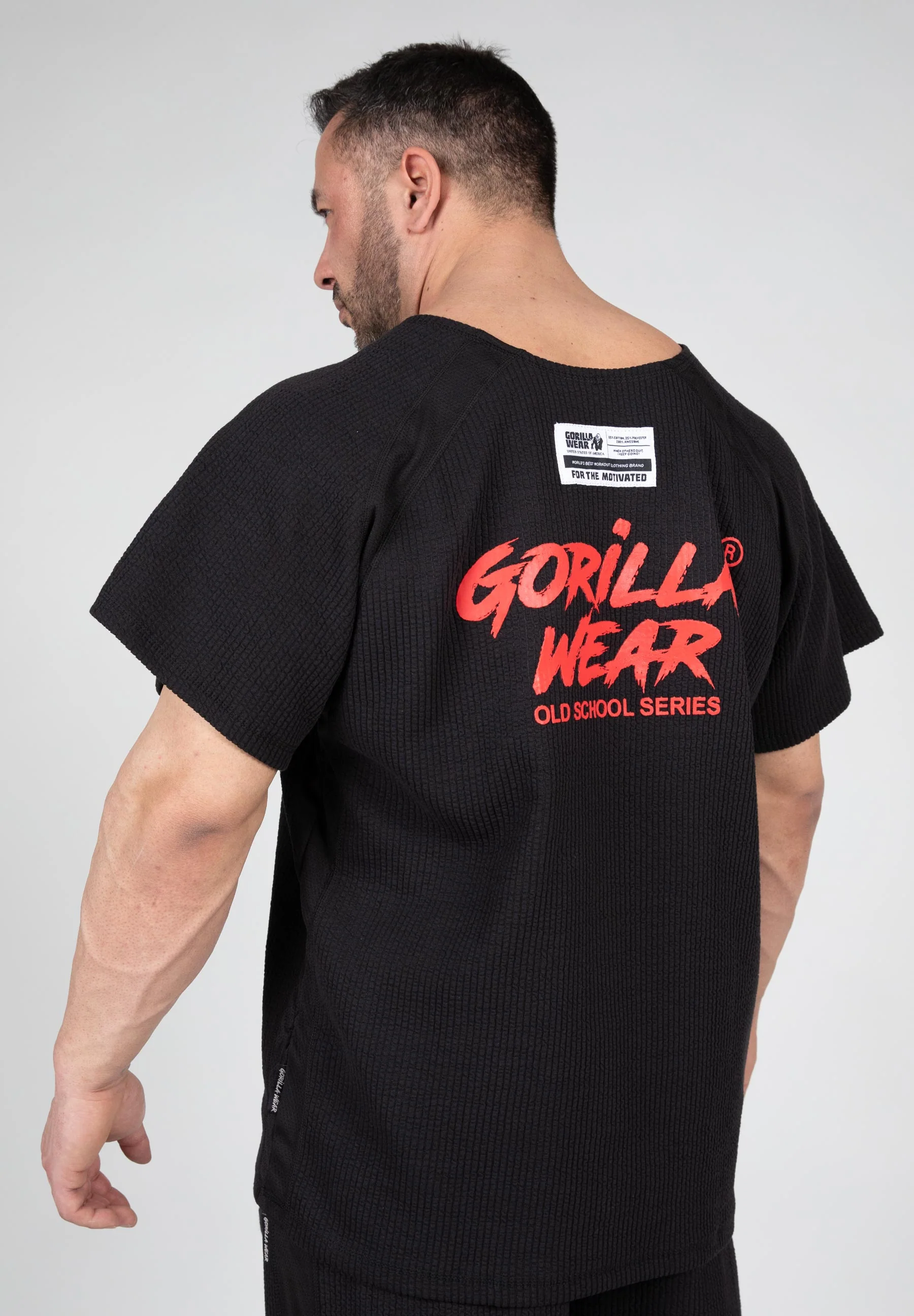 Gorilla Wear - Augustine Old School Workout Top - Black/Red - Image 2