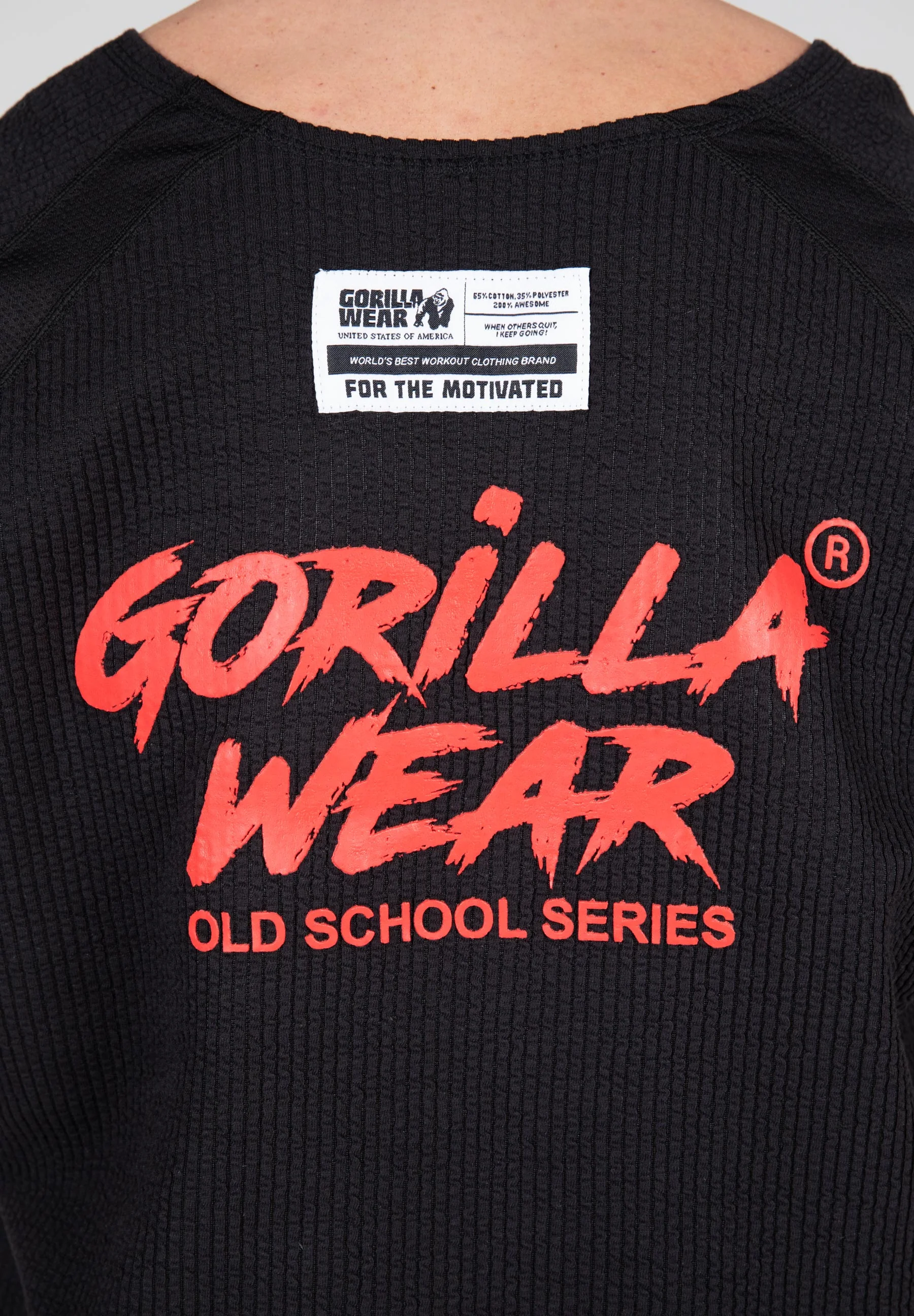 Gorilla Wear - Augustine Old School Workout Top - Black/Red - Image 5