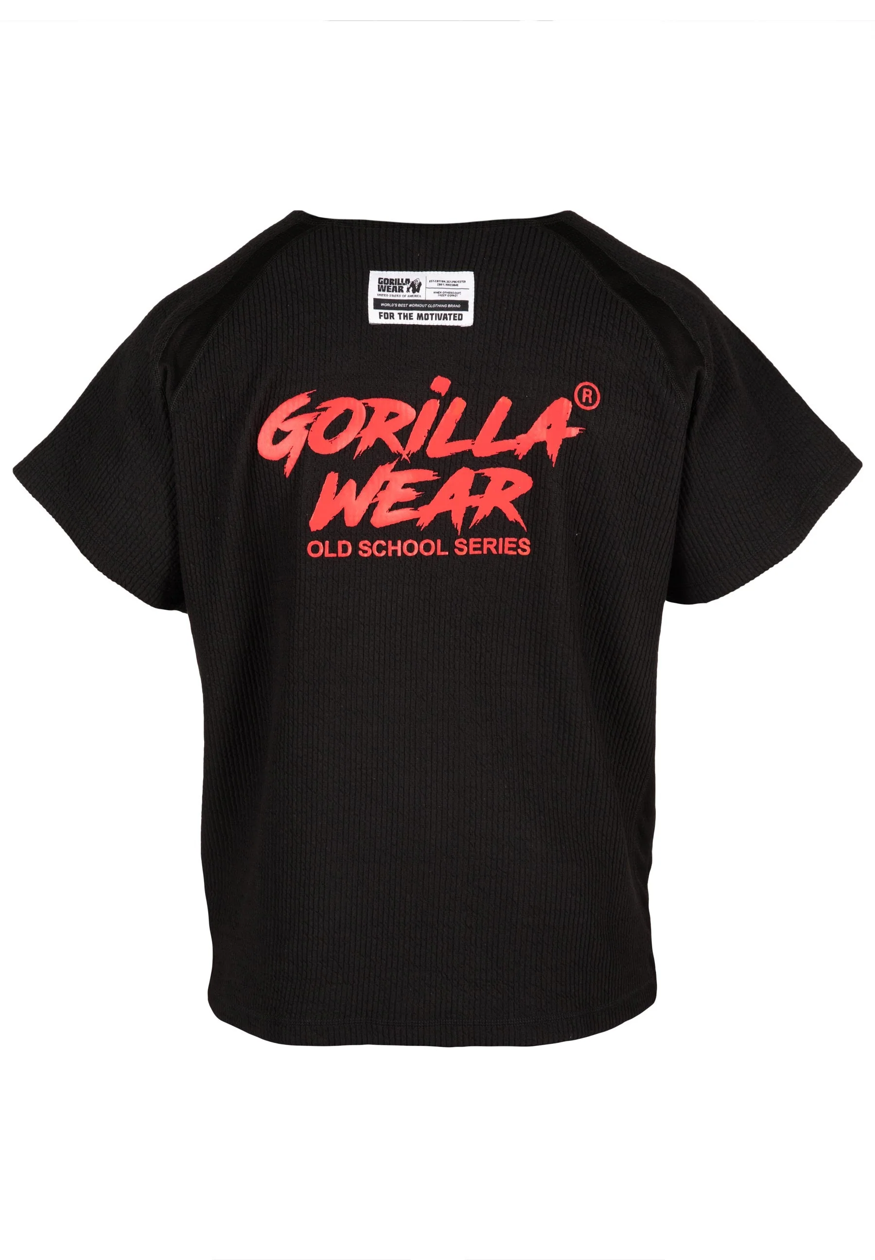 Gorilla Wear - Augustine Old School Workout Top - Black/Red - Image 8