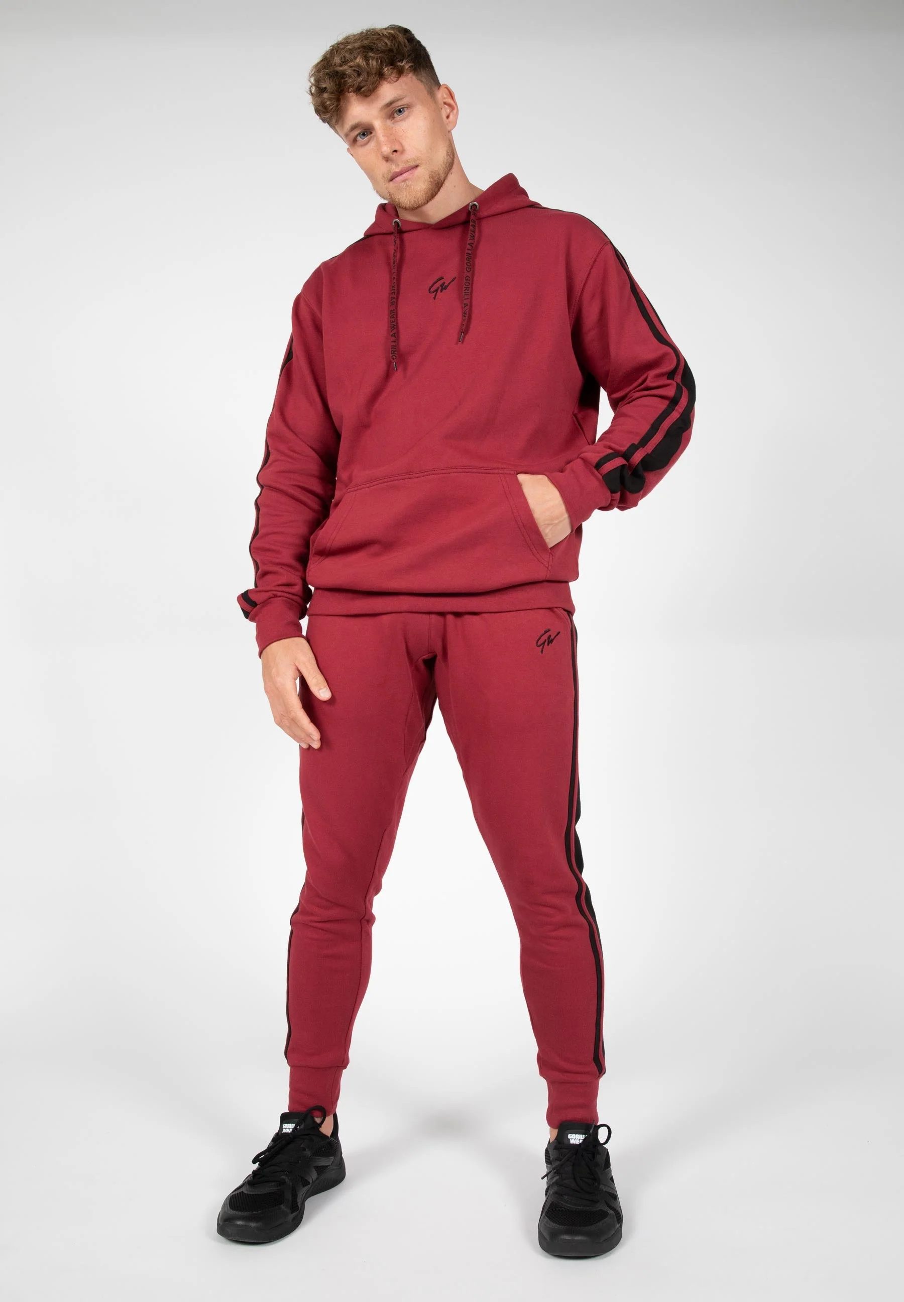 Gorilla Wear - Banks Oversized Hoodie - Burgundy Red/Black - Image 3