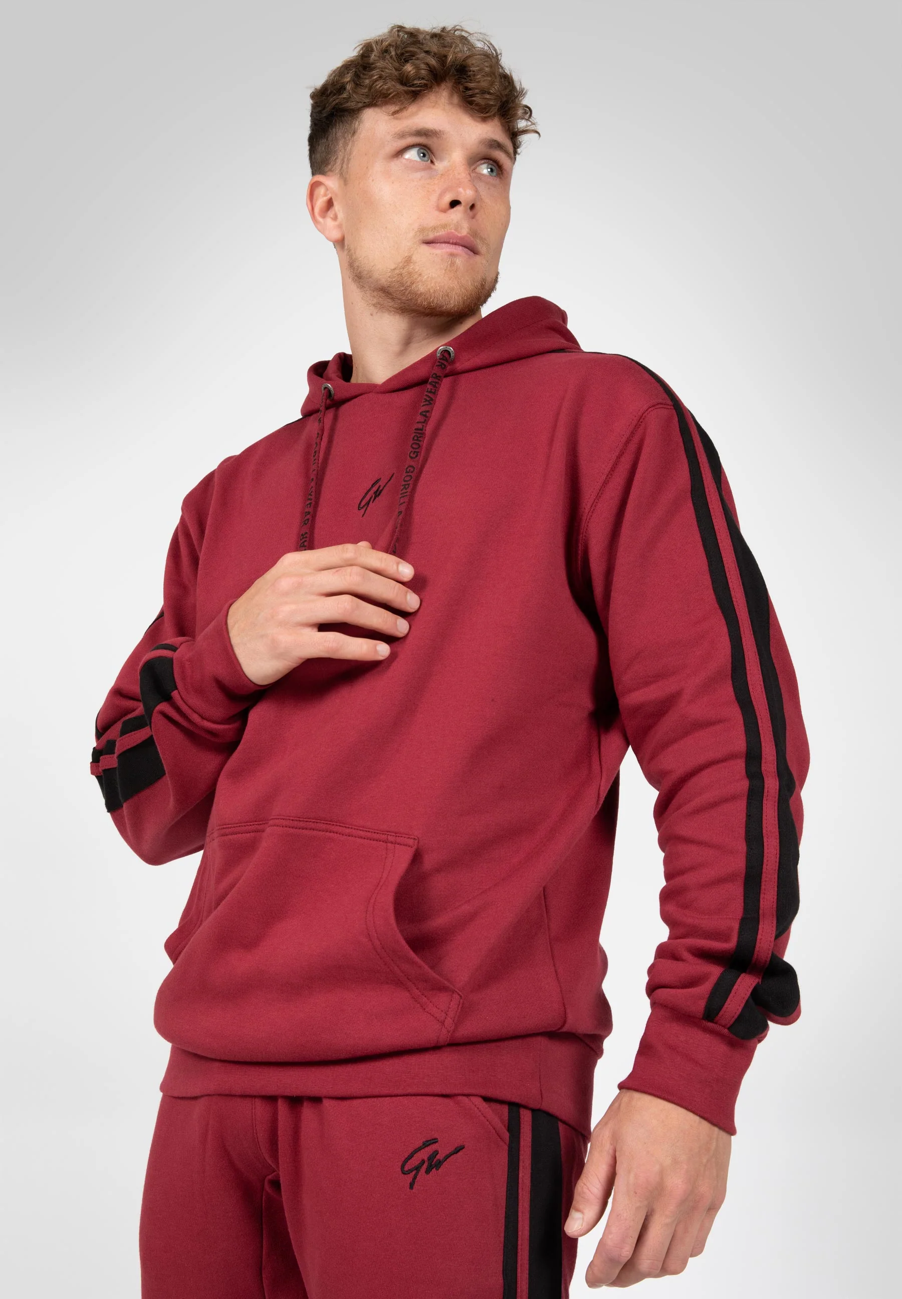 Gorilla Wear - Banks Oversized Hoodie - Burgundy Red/Black - Image 4