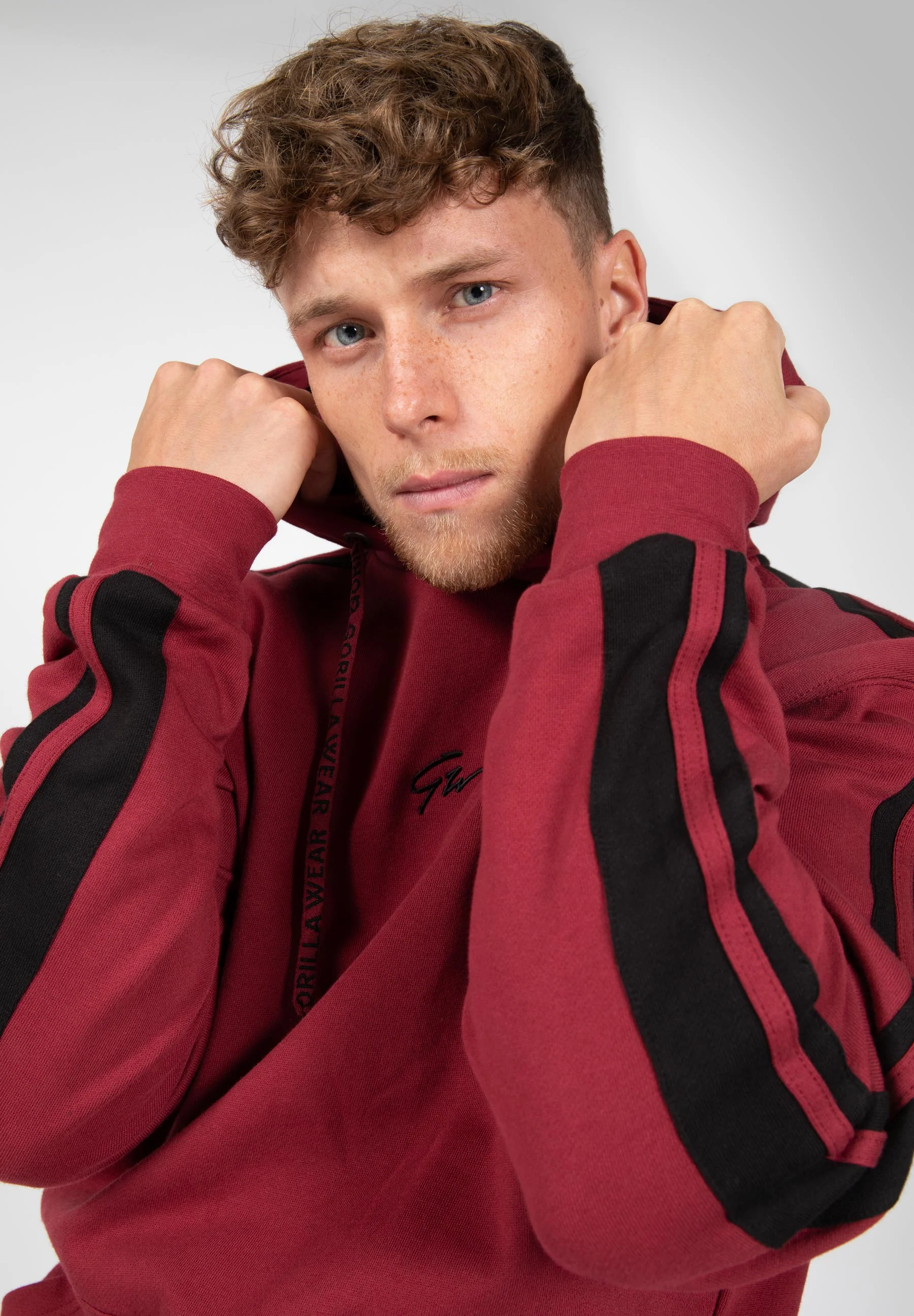 Gorilla Wear - Banks Oversized Hoodie - Burgundy Red/Black - Image 5