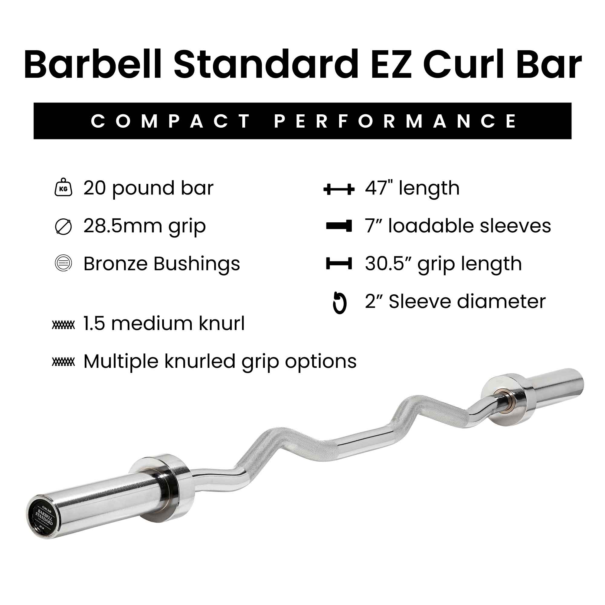 Barbell Standard - Ez curl bar - Image 5