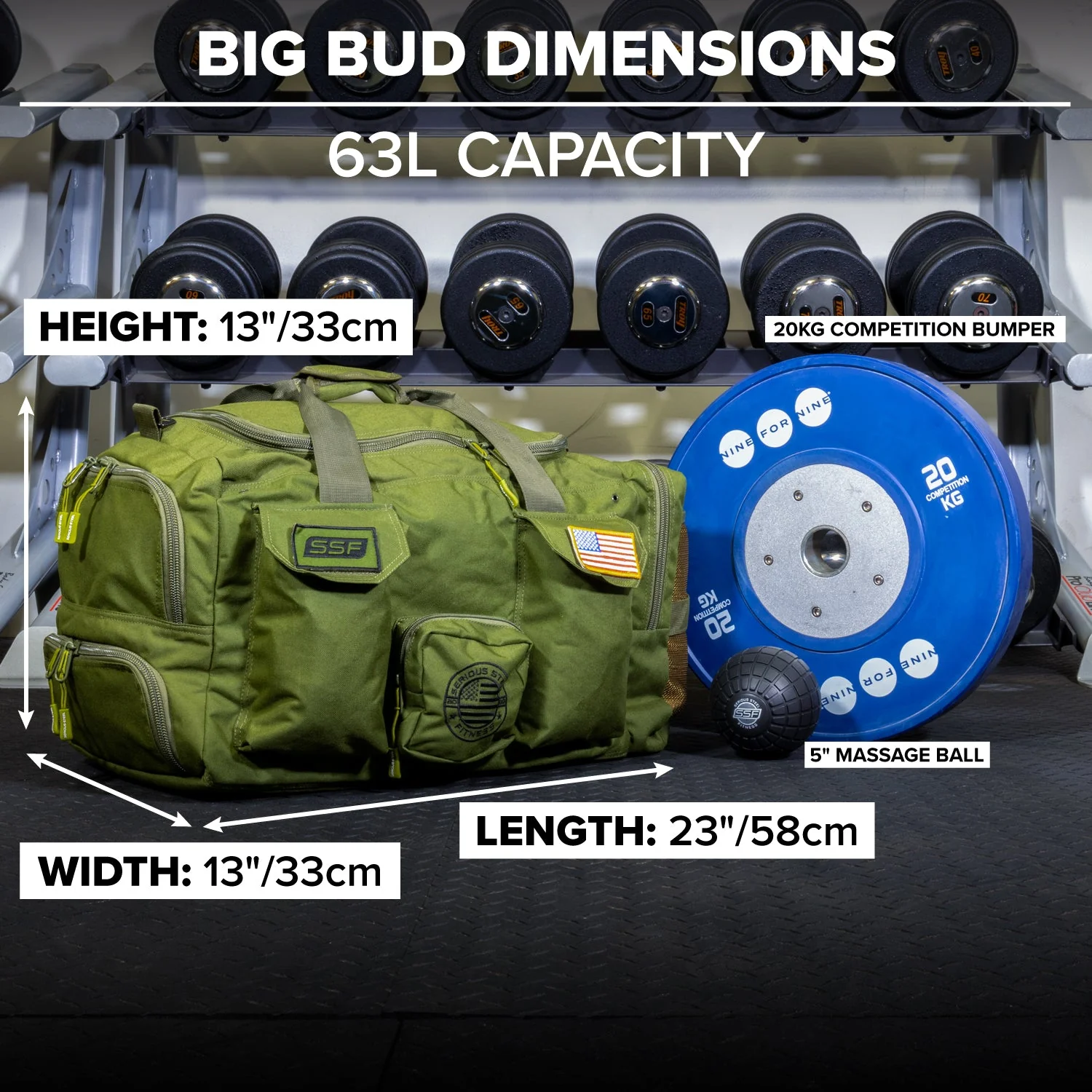 Serious Steel Fitness - Big Bud Duffel Bag (63L) - Image 12