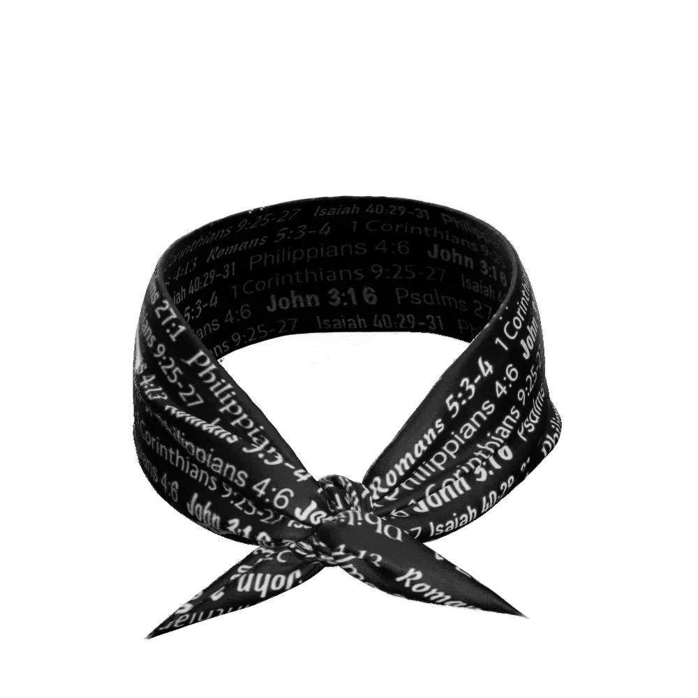 Elite Athletic Gear - Black Bible Verse Tie Headband - Image 3