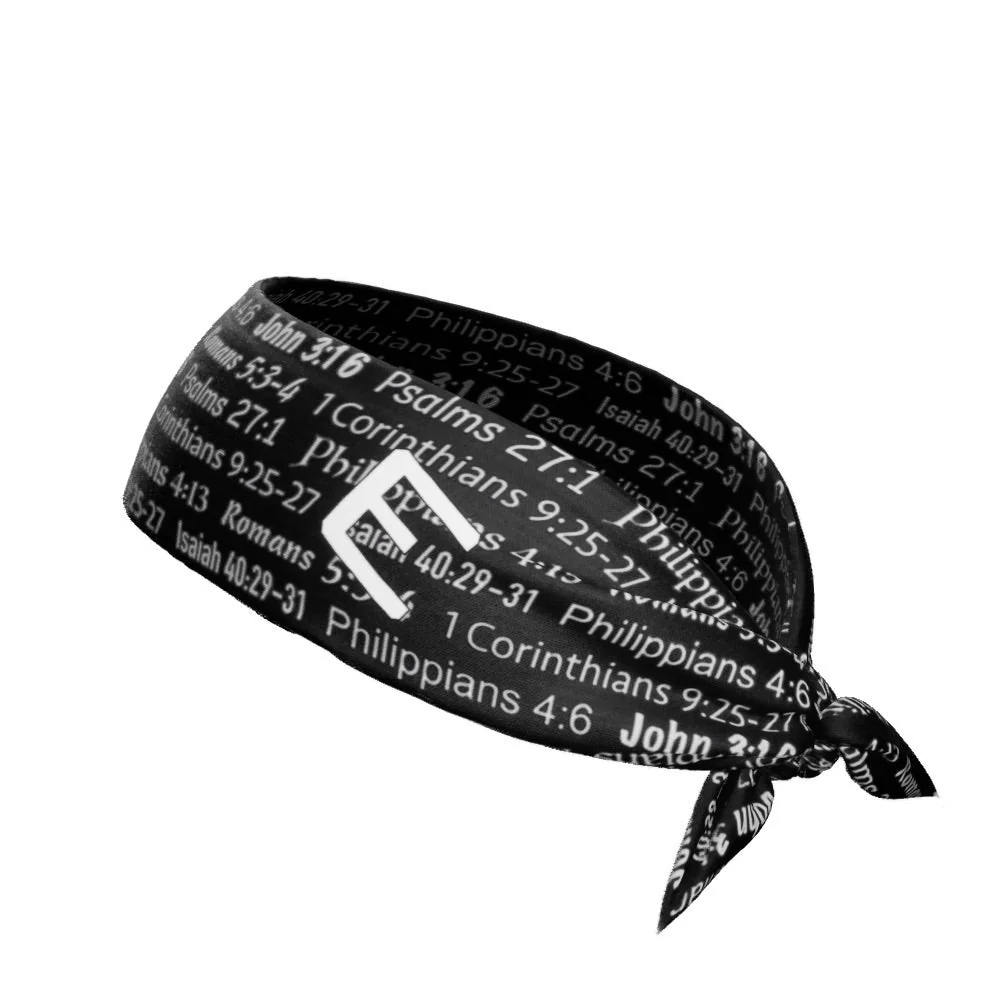Elite Athletic Gear - Black Bible Verse Tie Headband - Image 4