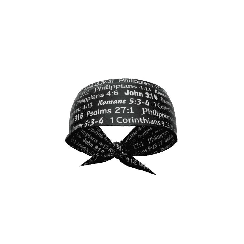 Elite Athletic Gear - Black Bible Verse Tie Headband - Image 5