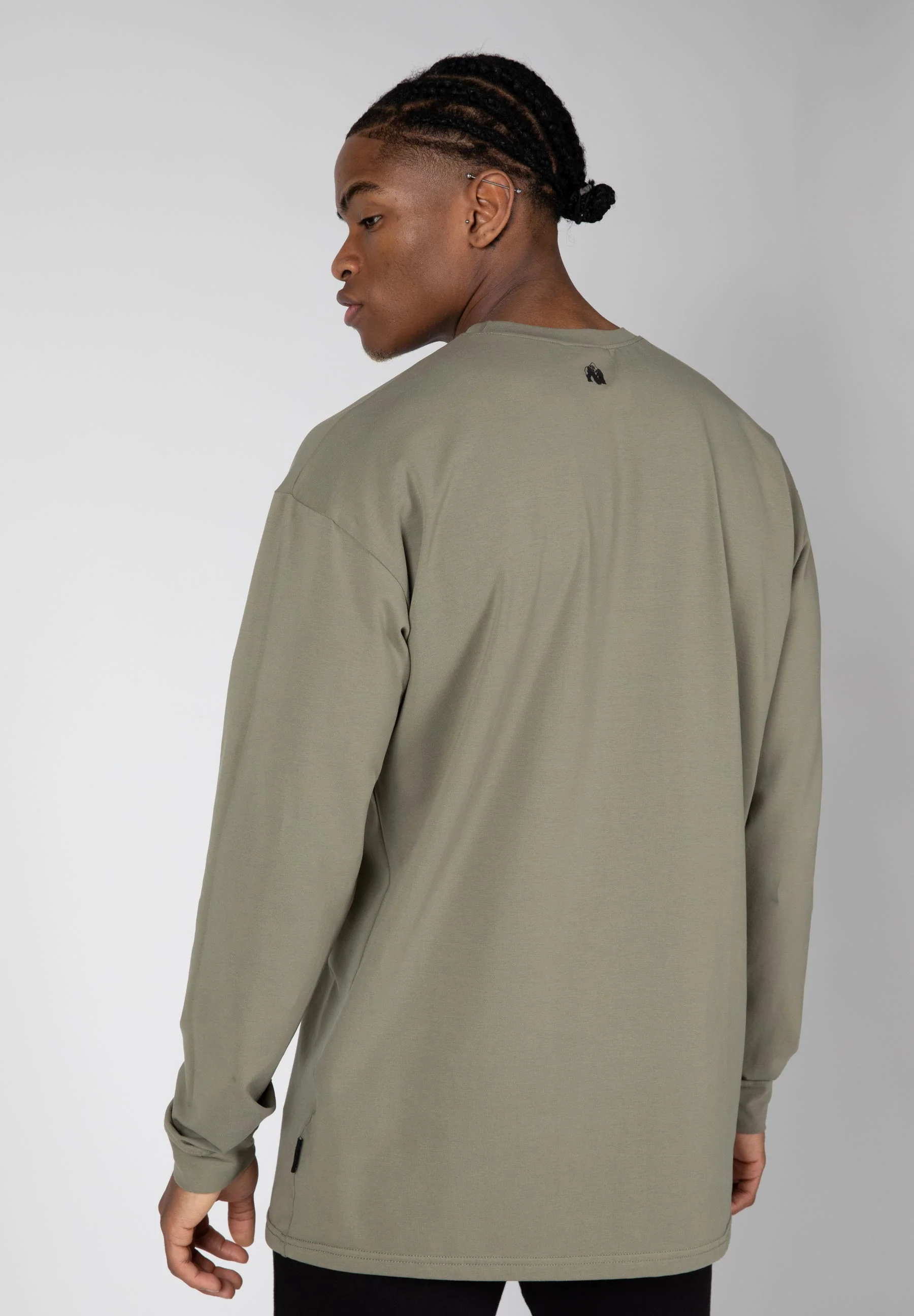 Gorilla Wear - Boise Oversized Long Sleeve - Army Green - Image 2