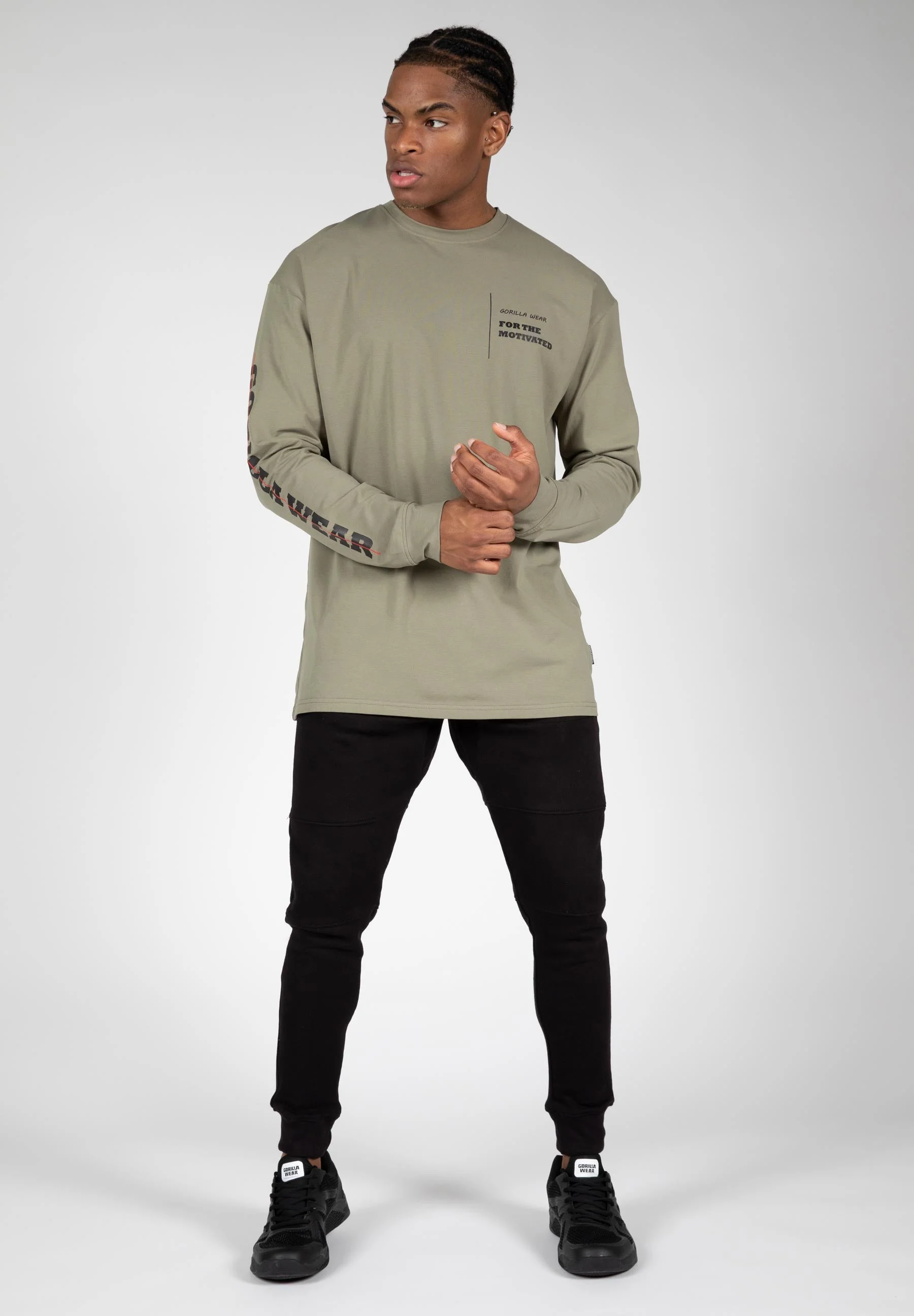 Gorilla Wear - Boise Oversized Long Sleeve - Army Green - Image 3