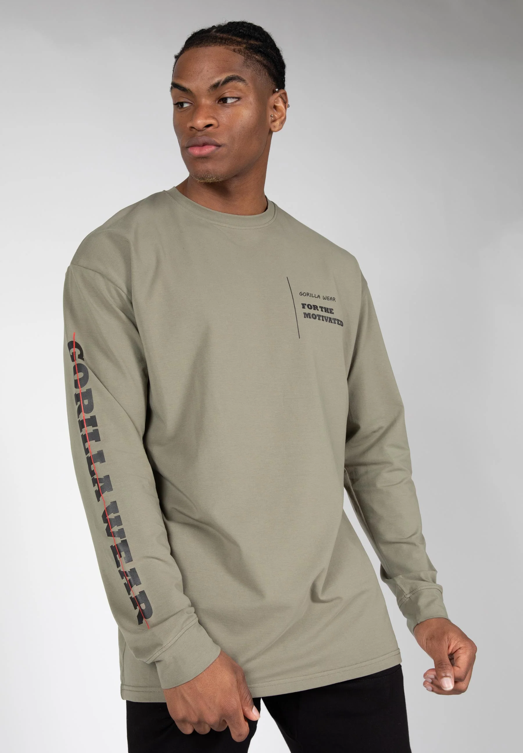 Gorilla Wear - Boise Oversized Long Sleeve - Army Green - Image 4