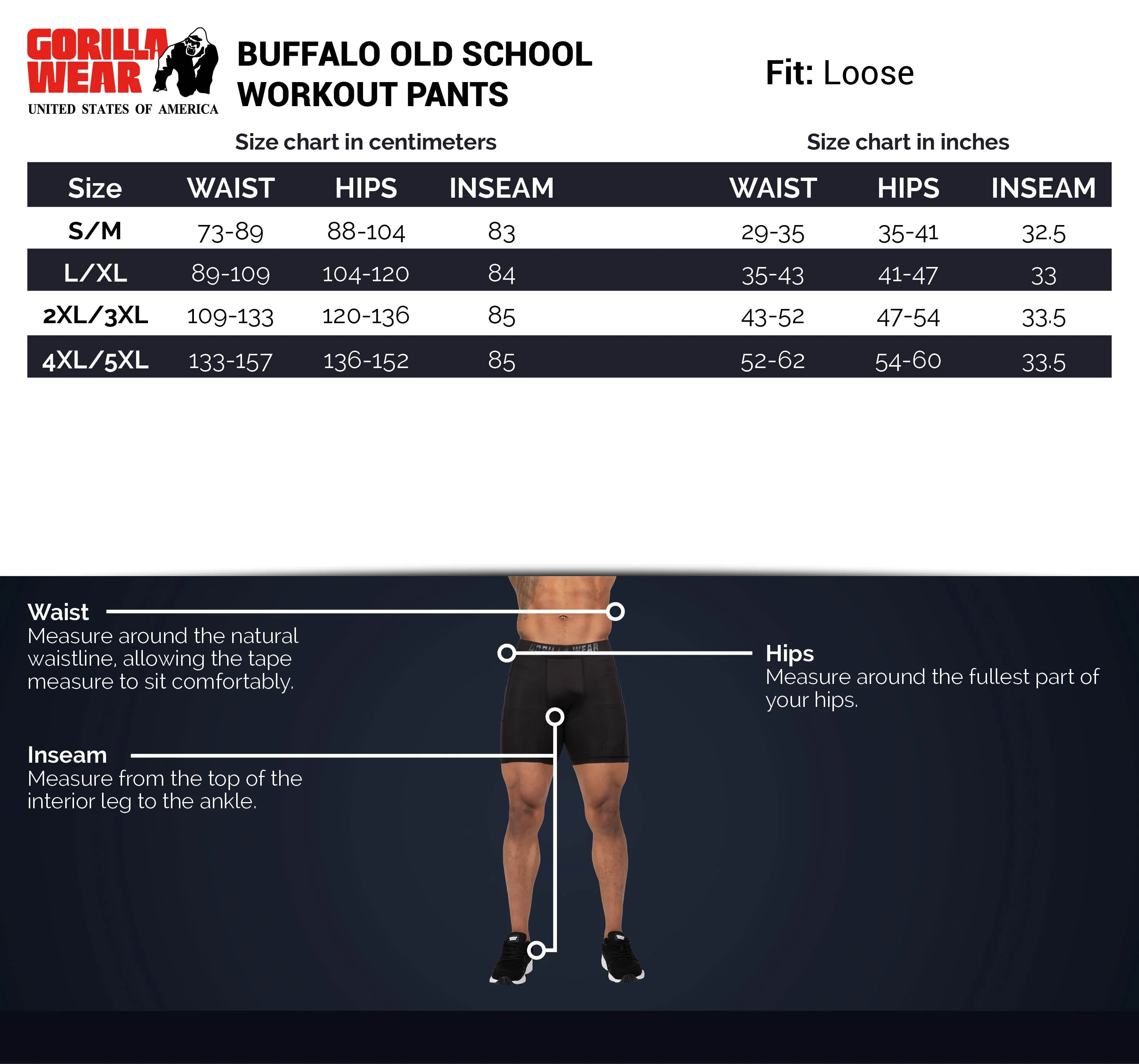 Gorilla Wear - Buffalo Old School Pants - Black/Gray - Image 7