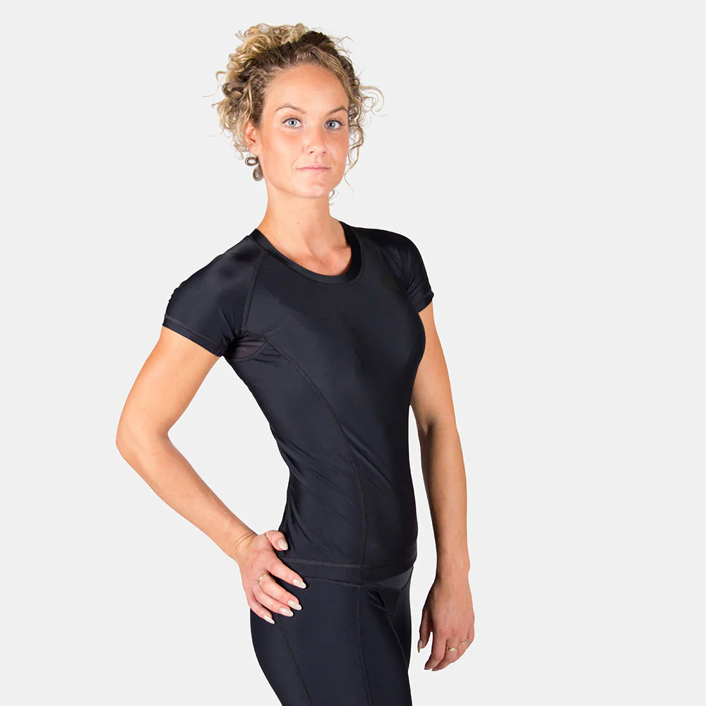 Gorilla Wear - Carlin Compression Short Sleeve Top - Black/Black - Image 4
