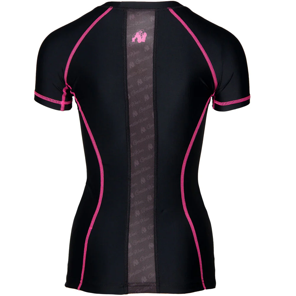 Gorilla Wear - Carlin Compression Short Sleeve Top - Black/Pink - Image 2