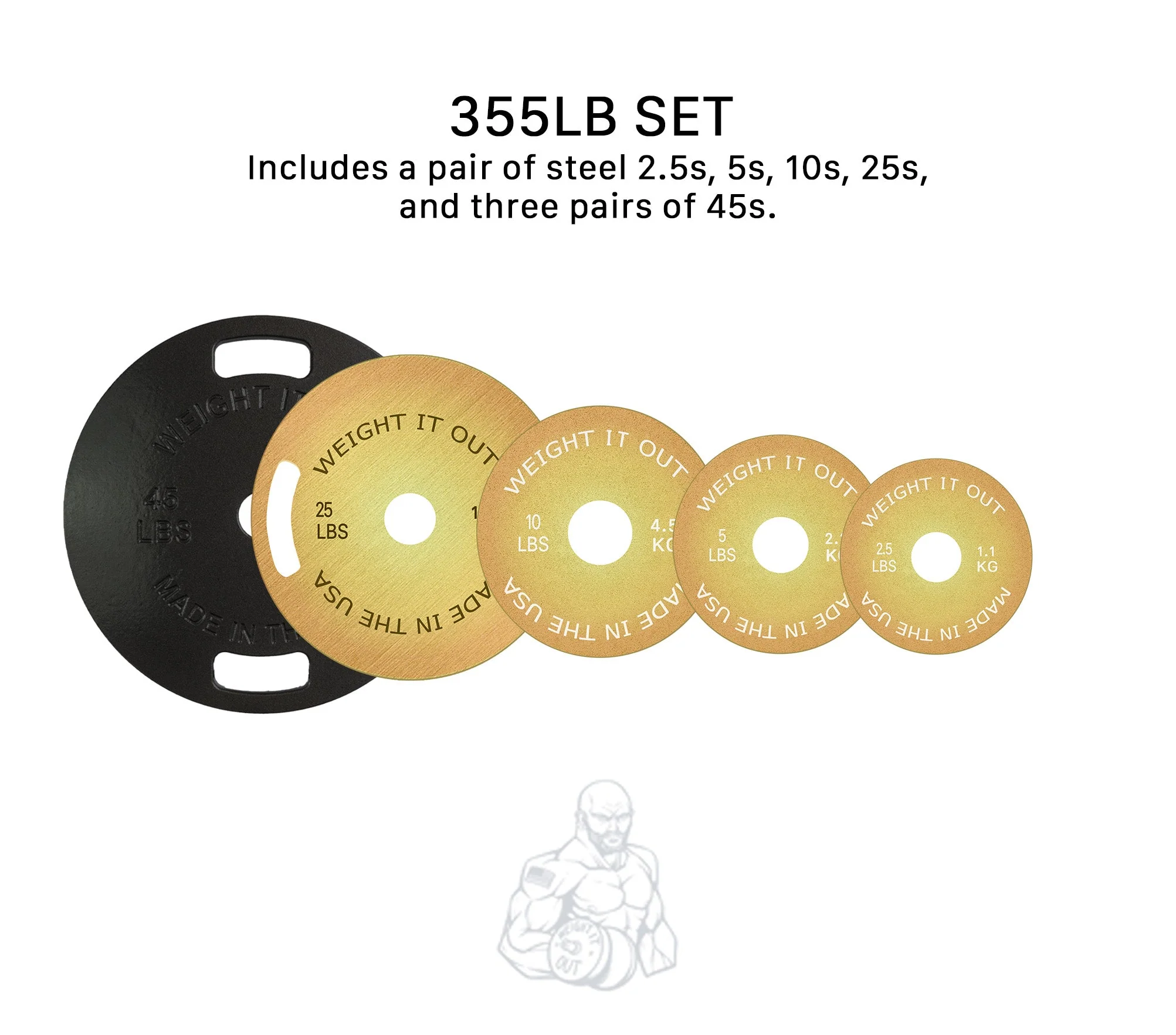 Weight It Out - Cast Iron Machined 45lb And Calibrated Solid Steel Weight Plate Sets - Image 11