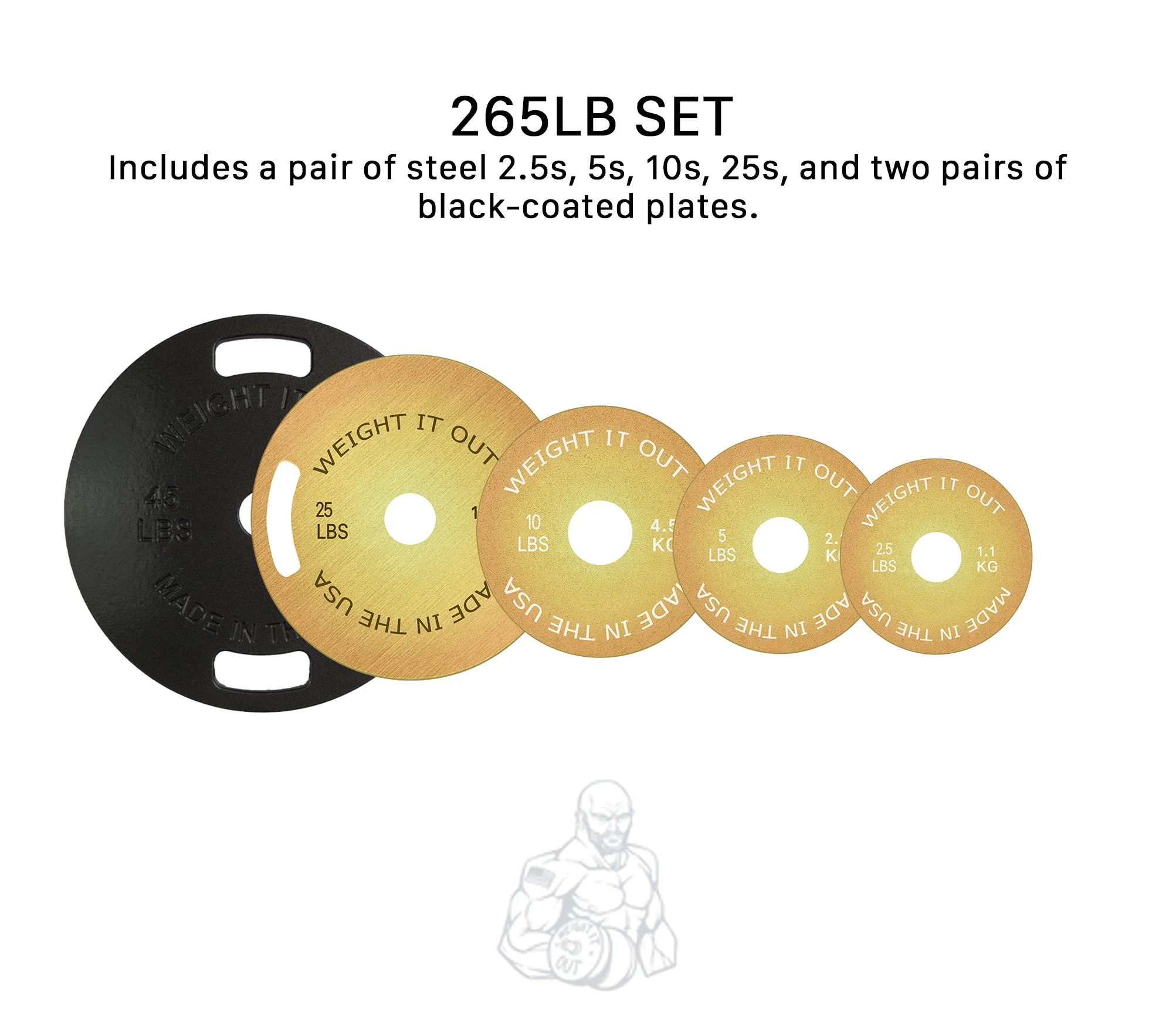 Weight It Out - Cast Iron Machined 45lb And Calibrated Solid Steel Weight Plate Sets - Image 12