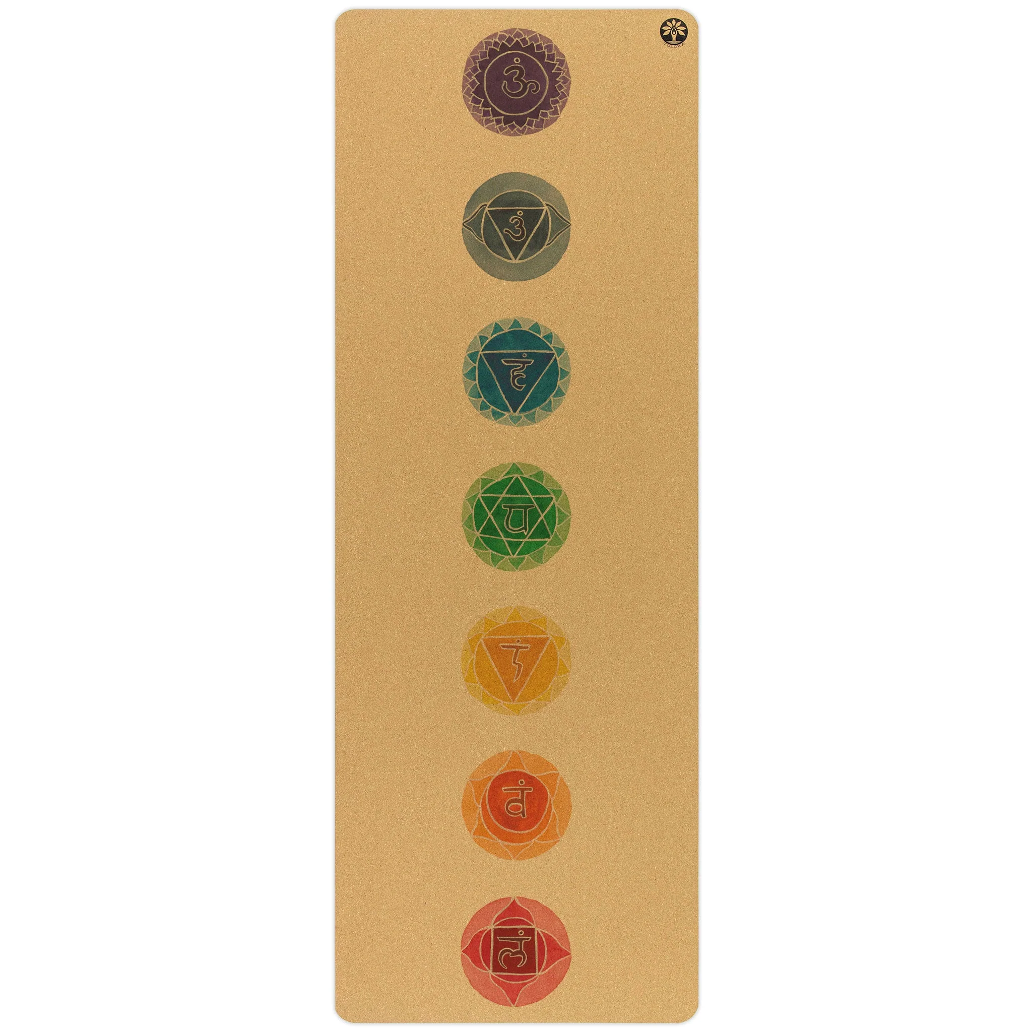Yoloha Yoga - Chakras Aura Cork Yoga Mat - Image 2