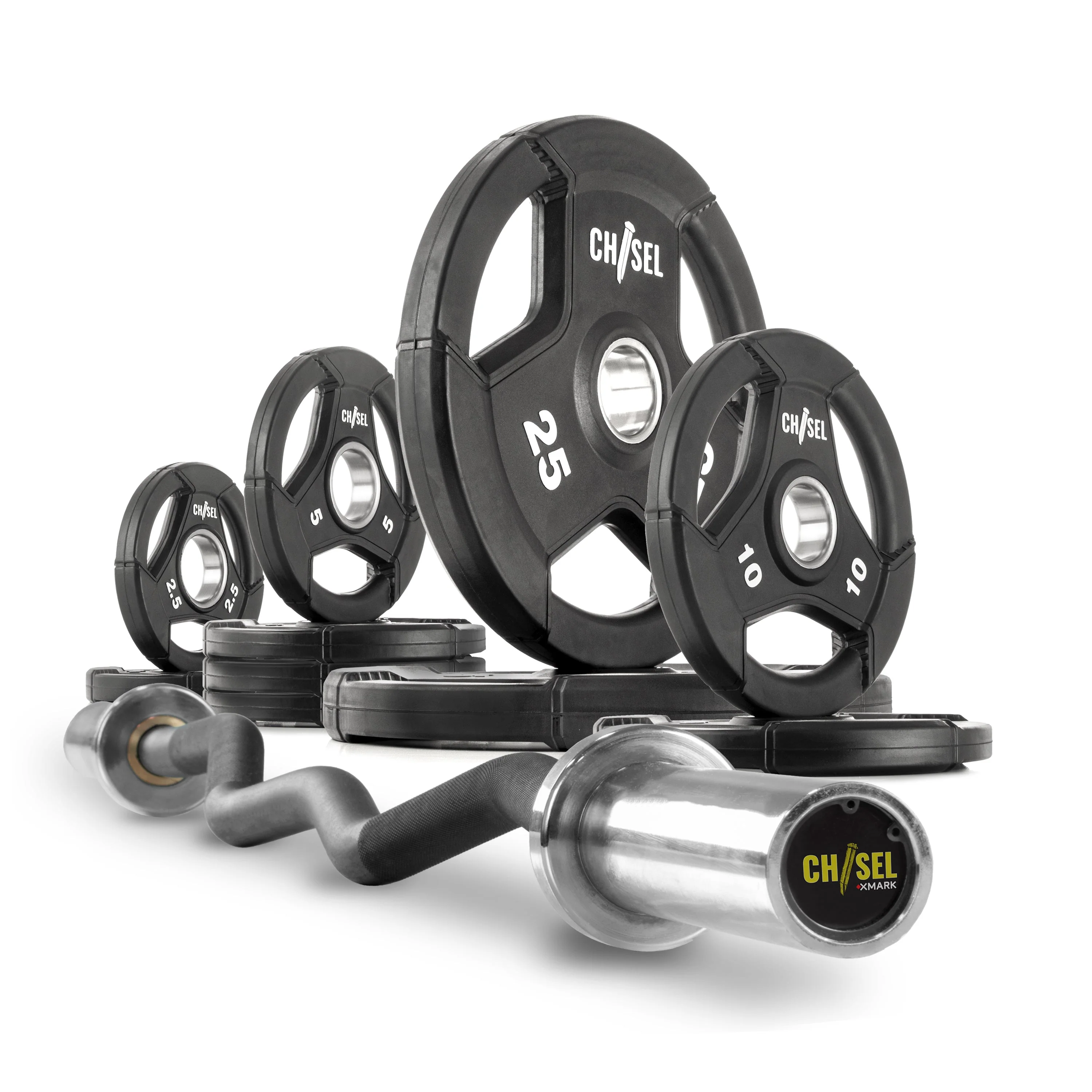 XMARK - Chisel Olympic Weight Plates and Curl Barbell Sets - Image 2