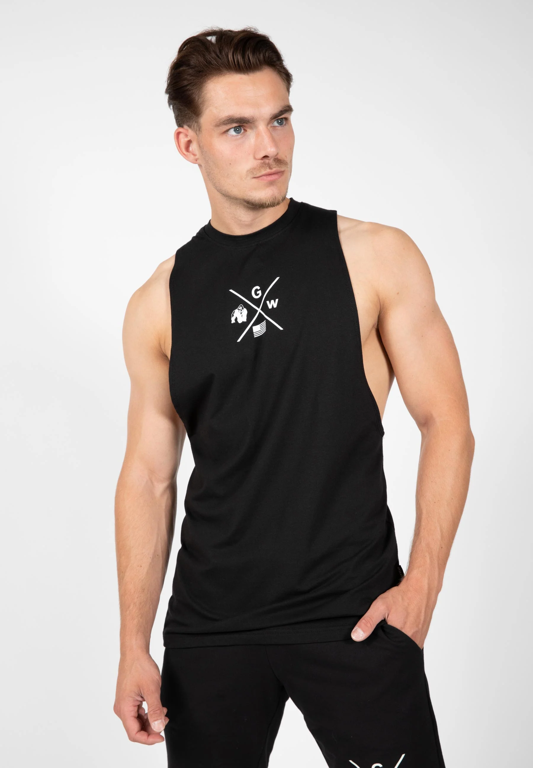 Gorilla Wear - Cisco Drop Armhole Tank Top - Black/White