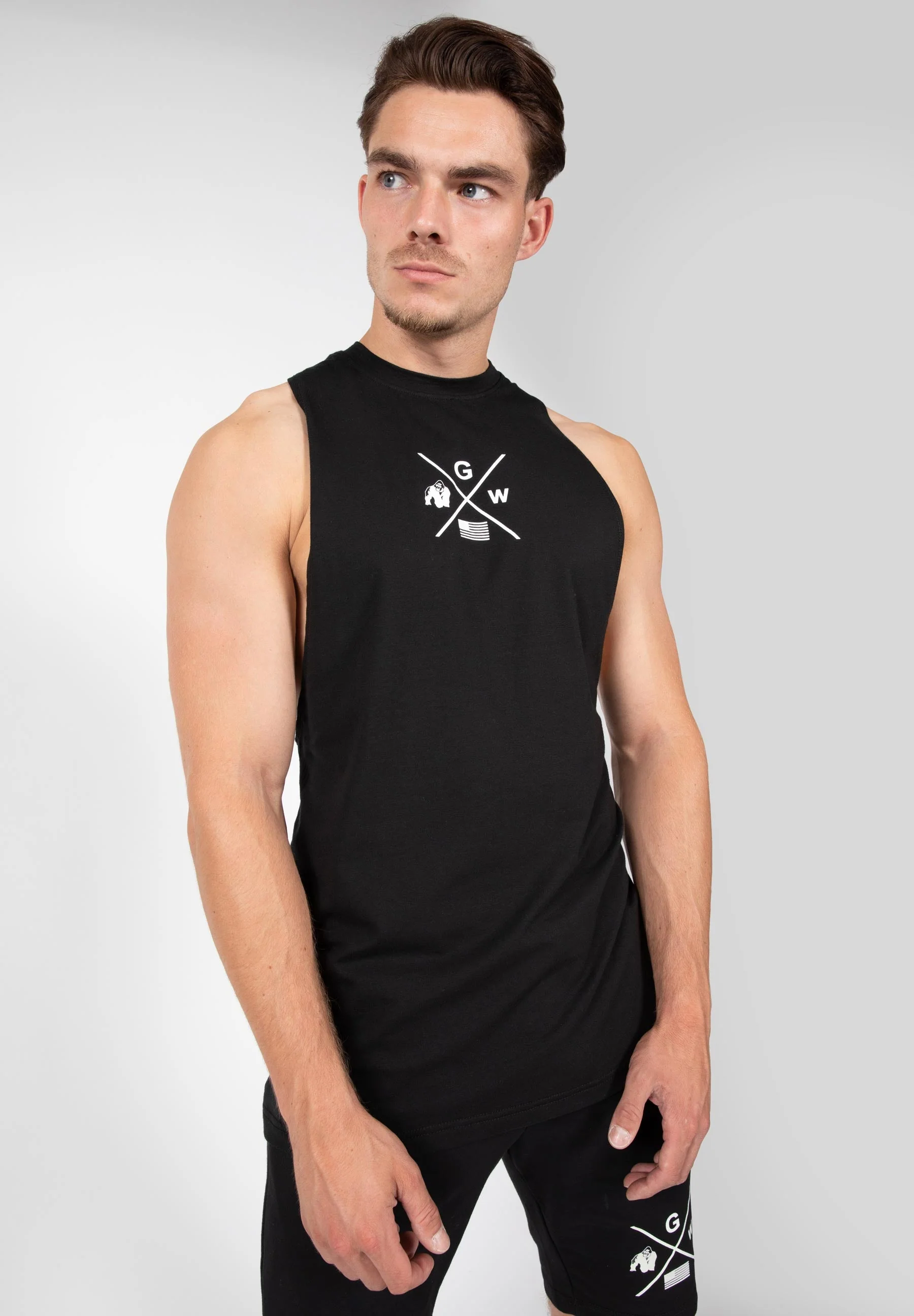 Gorilla Wear - Cisco Drop Armhole Tank Top - Black/White - Image 4