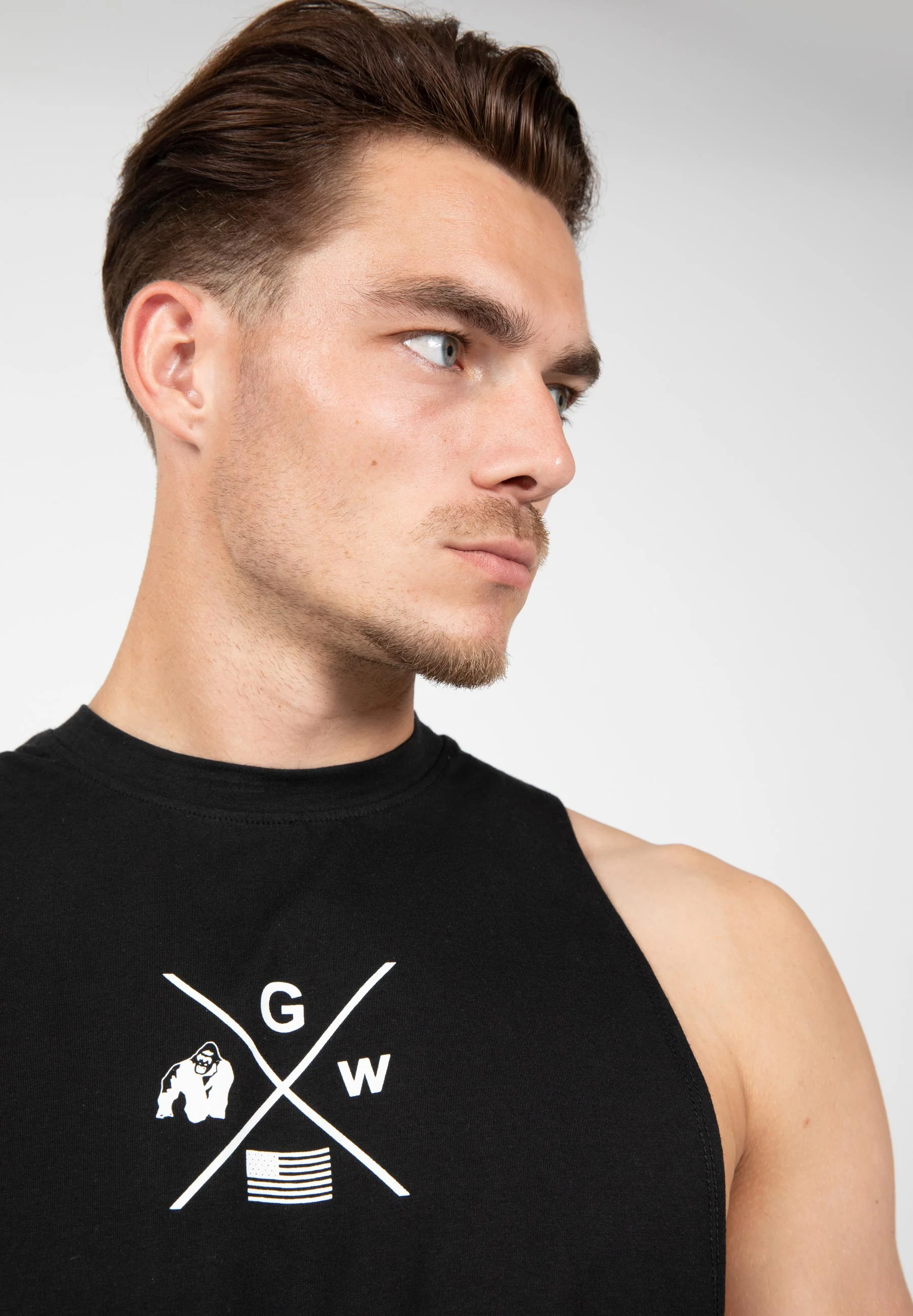 Gorilla Wear - Cisco Drop Armhole Tank Top - Black/White - Image 5