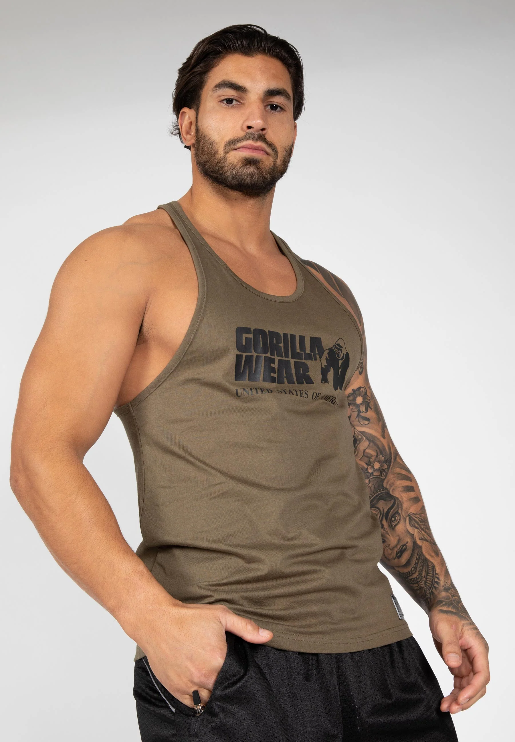 Gorilla Wear - Classic Tank Top - Army Green - Image 4