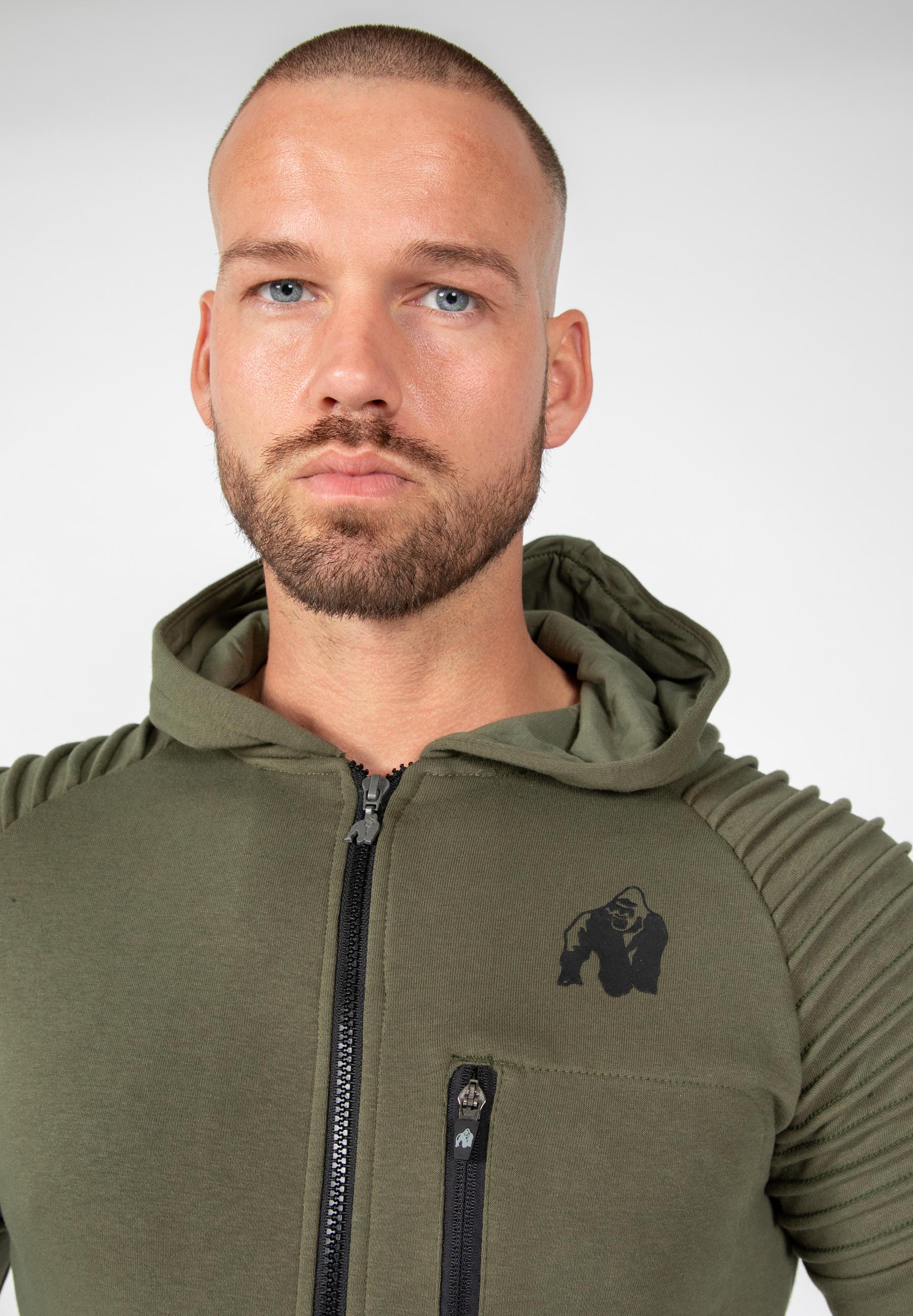 Gorilla Wear - Delta Zipped Hoodie - Army Green - Image 6