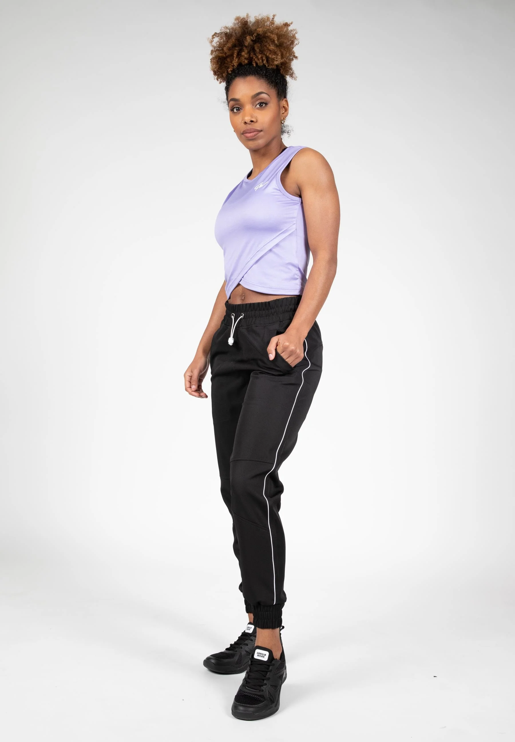 Gorilla Wear - Estelle Twisted Crop Top - Lilac - Image 3