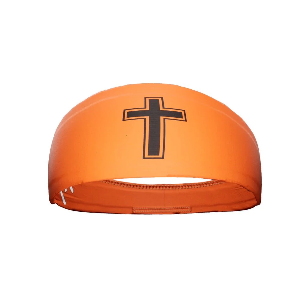 Elite Athletic Gear - Faith Cross Orange Headband