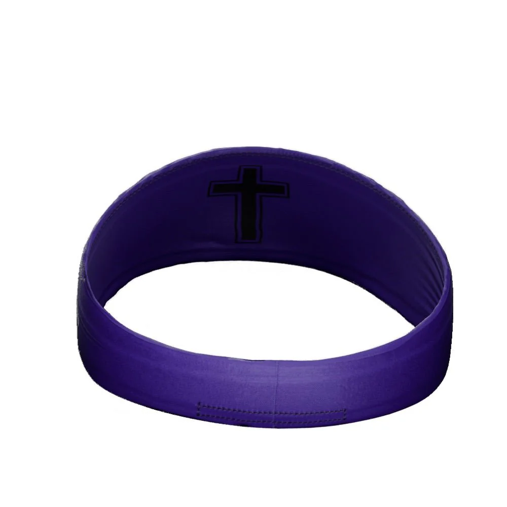 Elite Athletic Gear - Faith Cross Purple Headband - Image 3